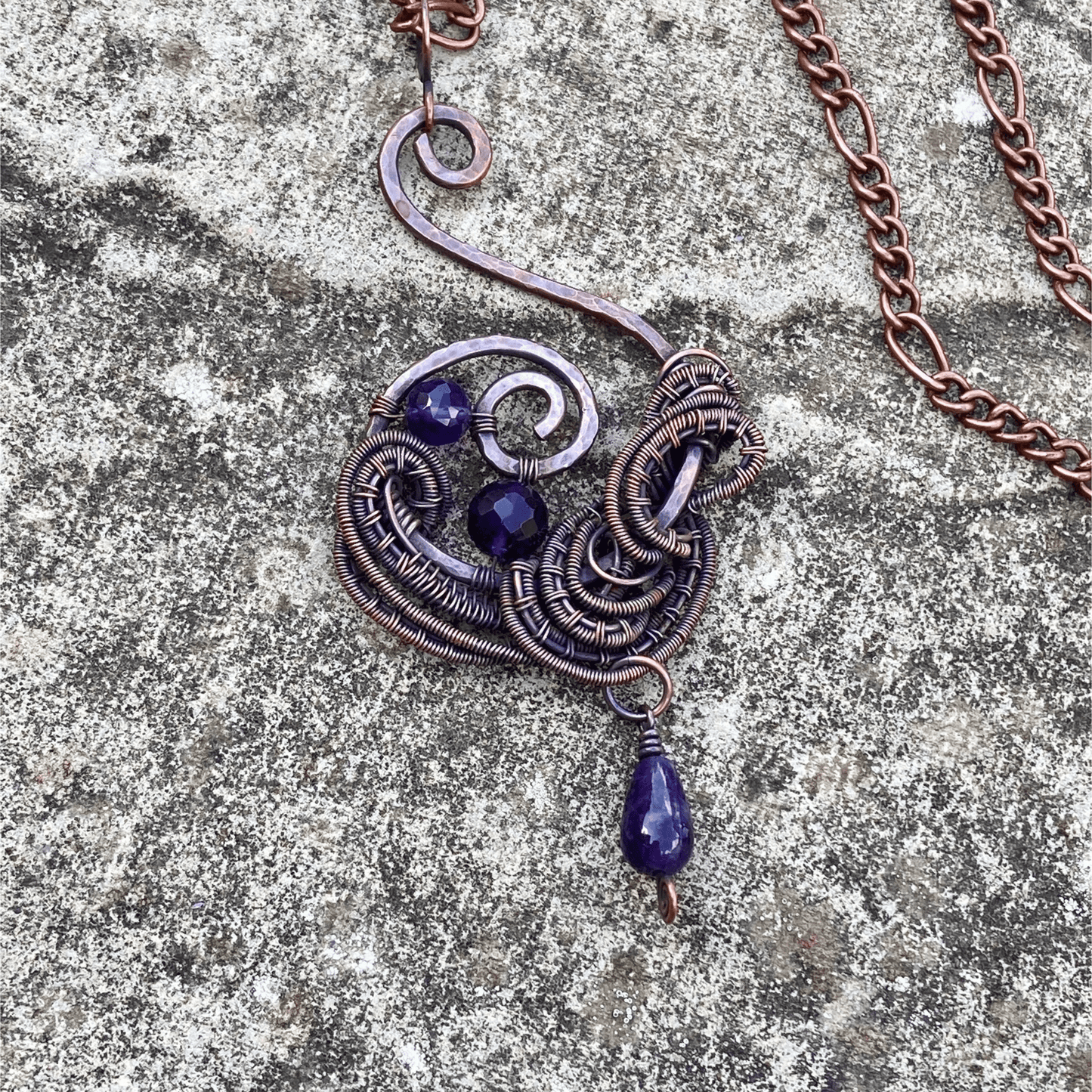 Pendant Amethyst Copper Wire Wrapped Pendant Jewelz Galore Buy Amethyst Copper Wire Wrapped Pendant | Jewelz Galore | Jewellery 
