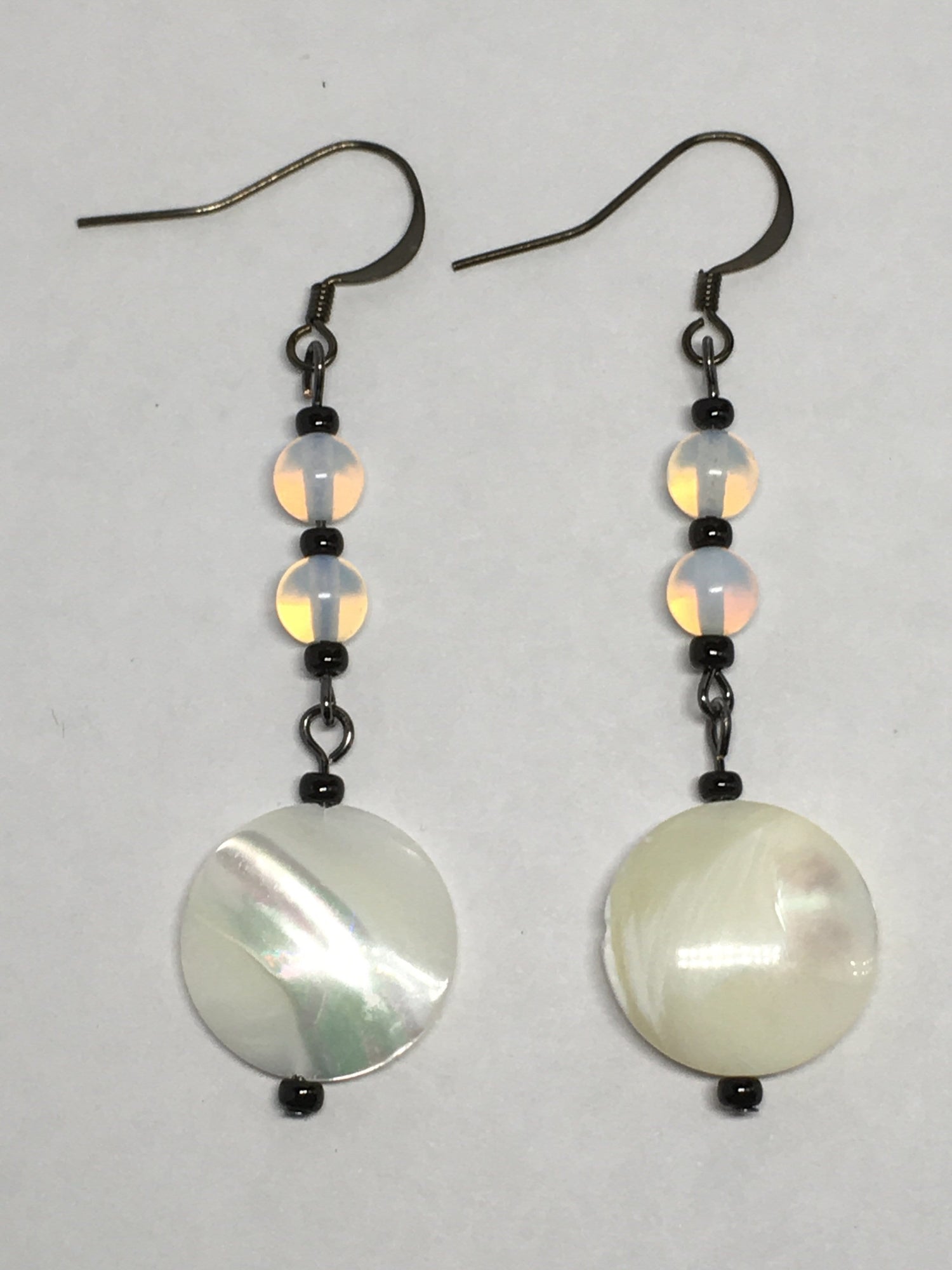Mother Of Pearl And Moonstone Earrings