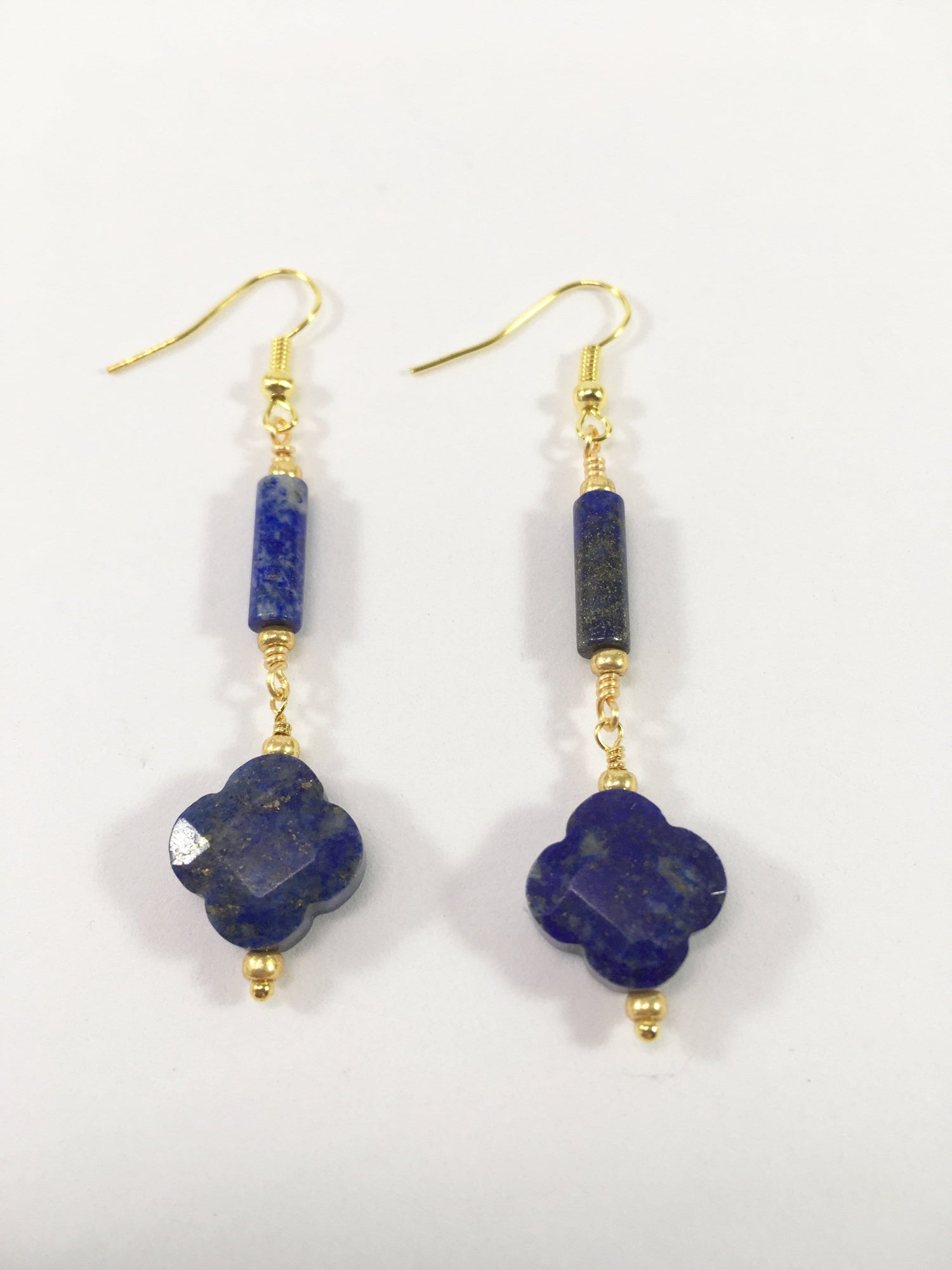 Lapis Lazuli Flower Earrings