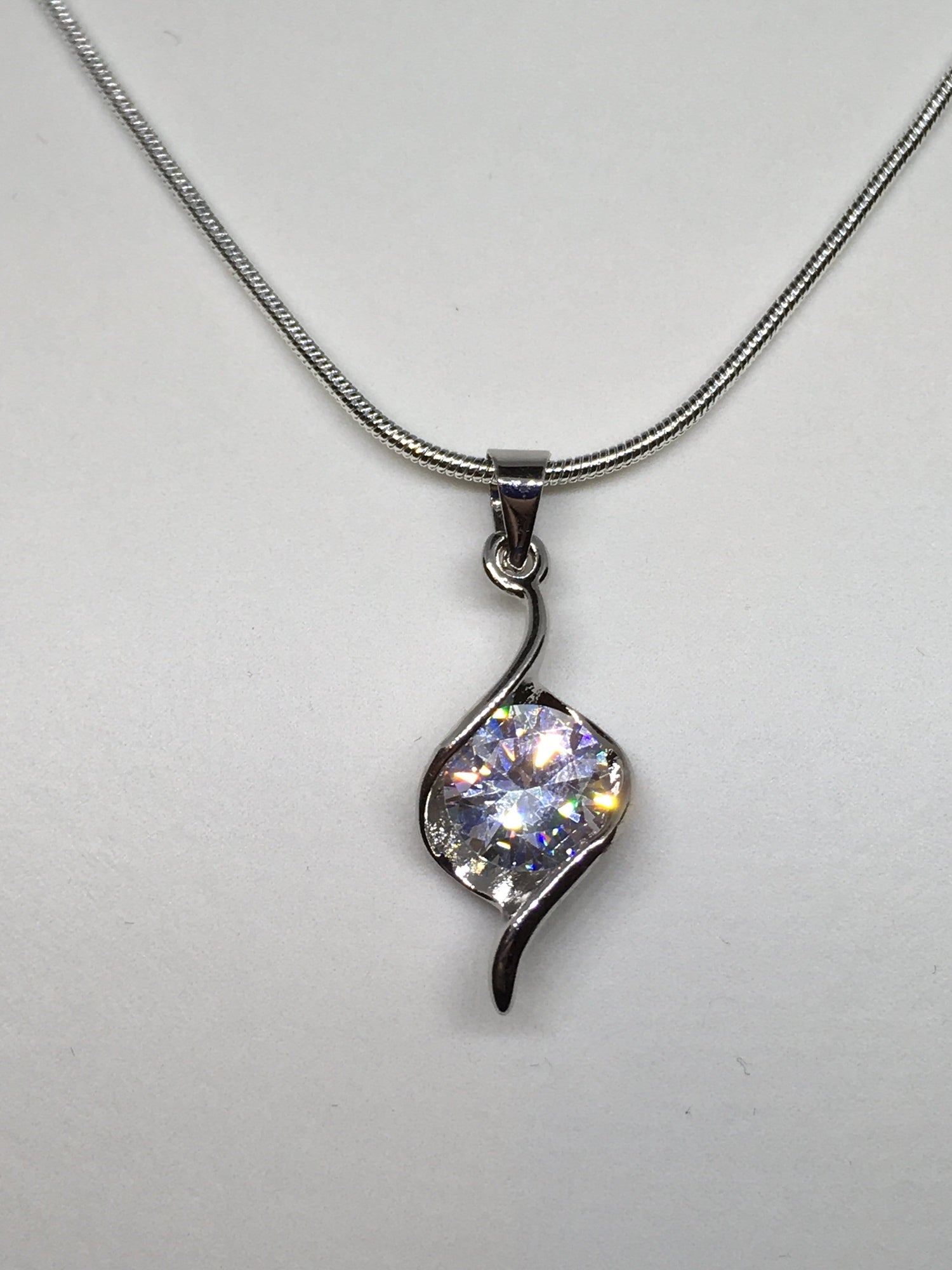 Sparkling Cubic Zirconia Abstract Pendant | Jewelz Galore