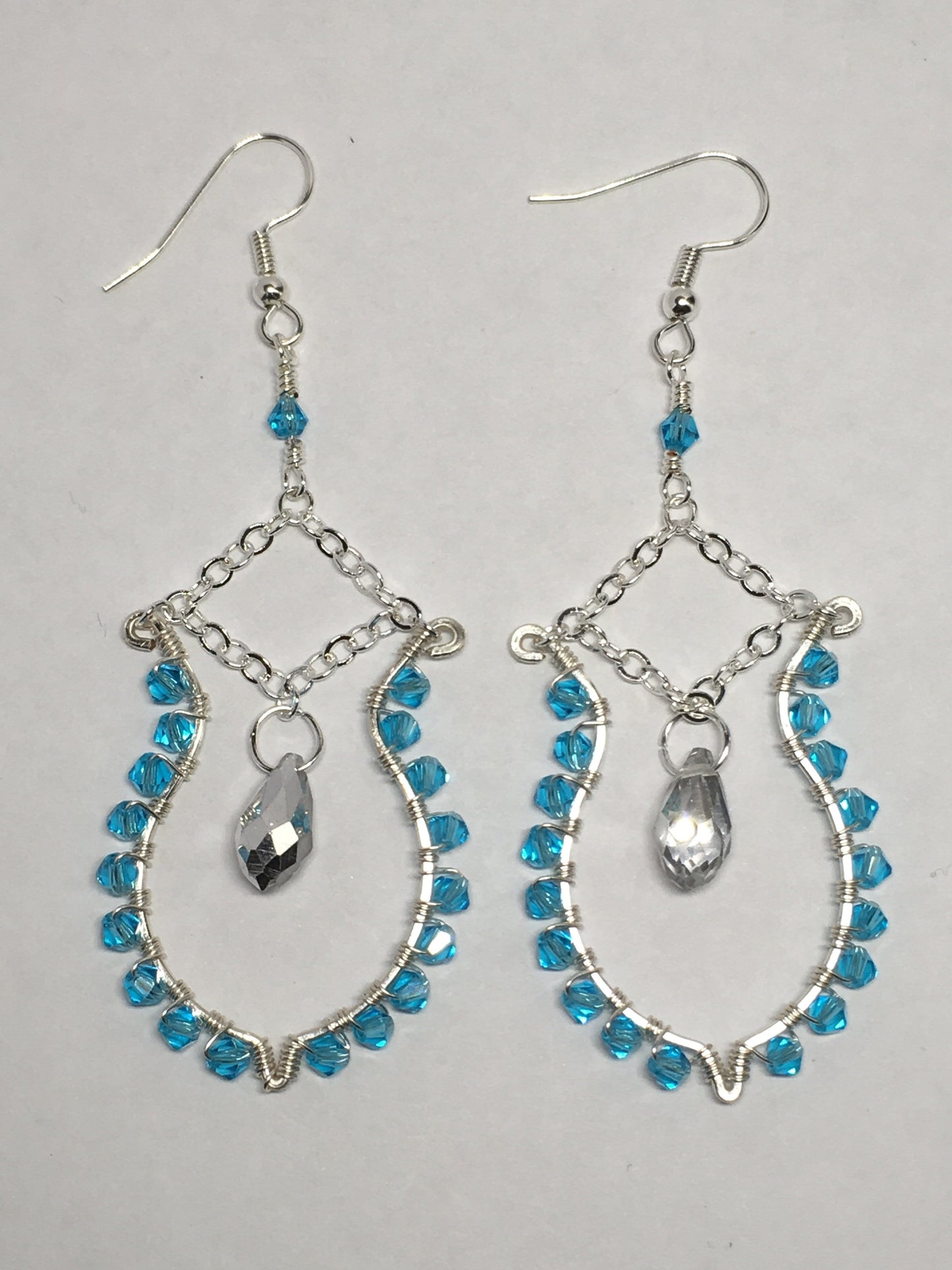 Earrings Blue Wire wrapped Crystal Earrings Jewelz Galore Wire wrapped Boho Earrings | Jewelz Galore | Jewellery