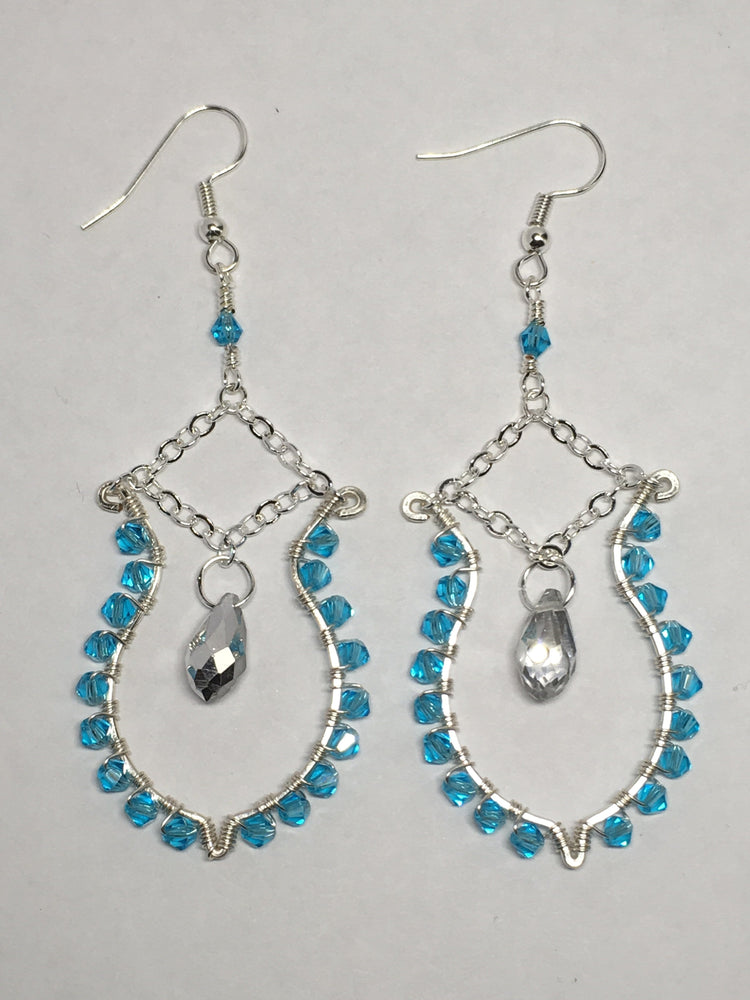 Wire wrapped Crystal Earrings