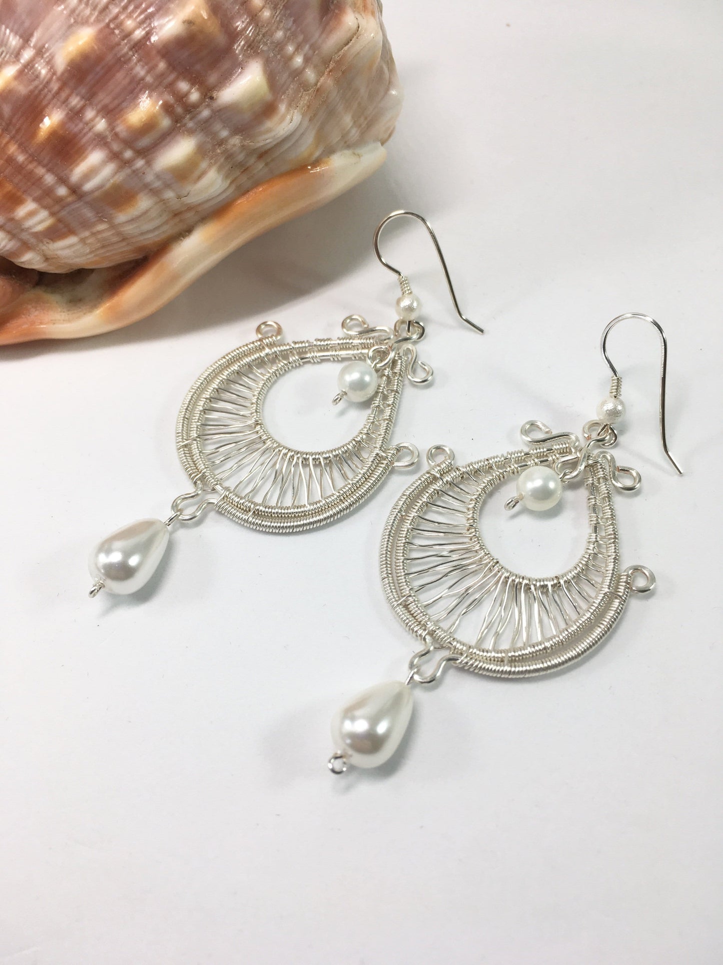 Wire Wrapped Bridal Earrings