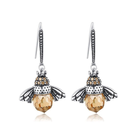 Silver Bee Earrings