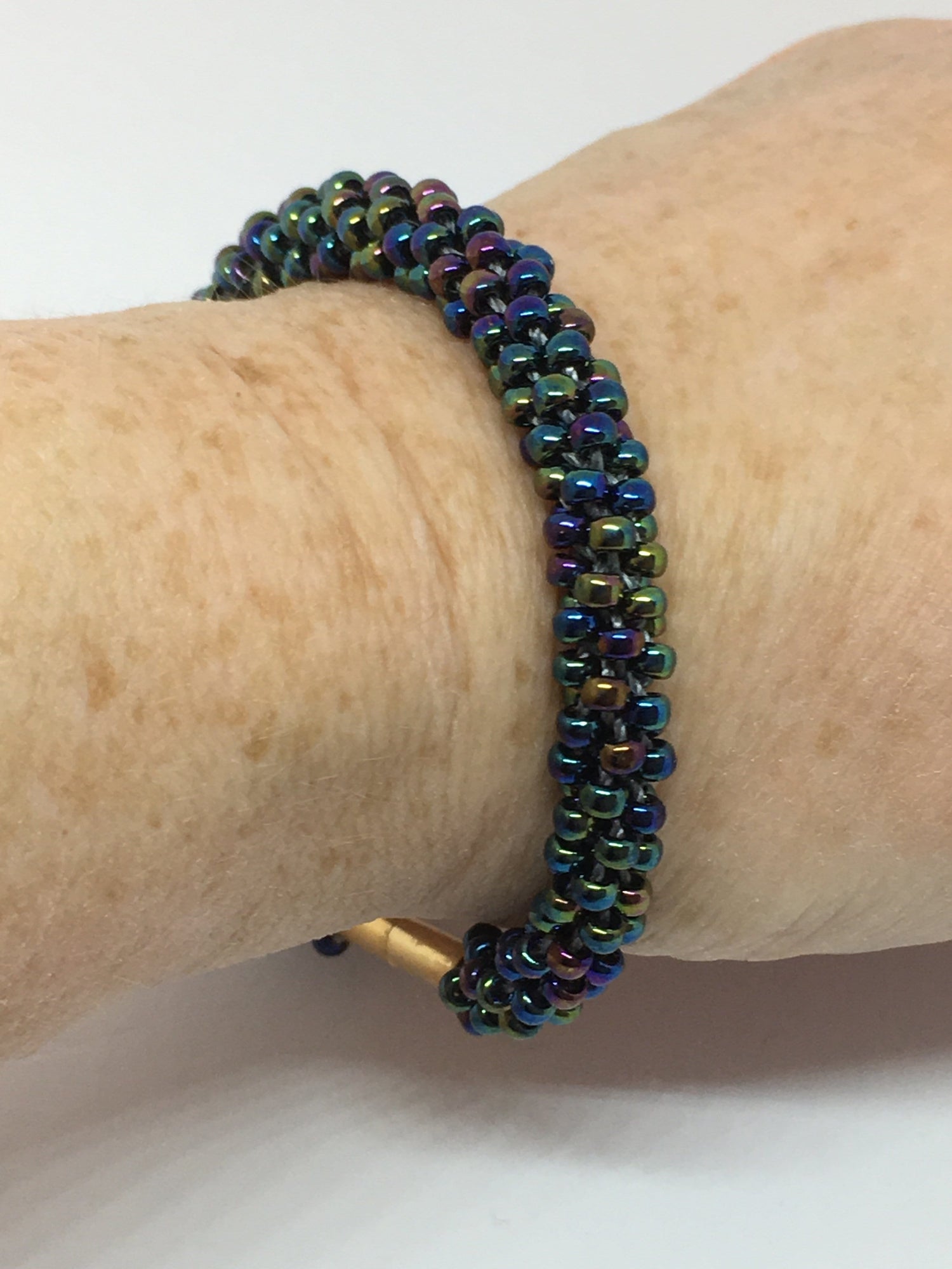 Slim Beaded Kumihimo Bracelet