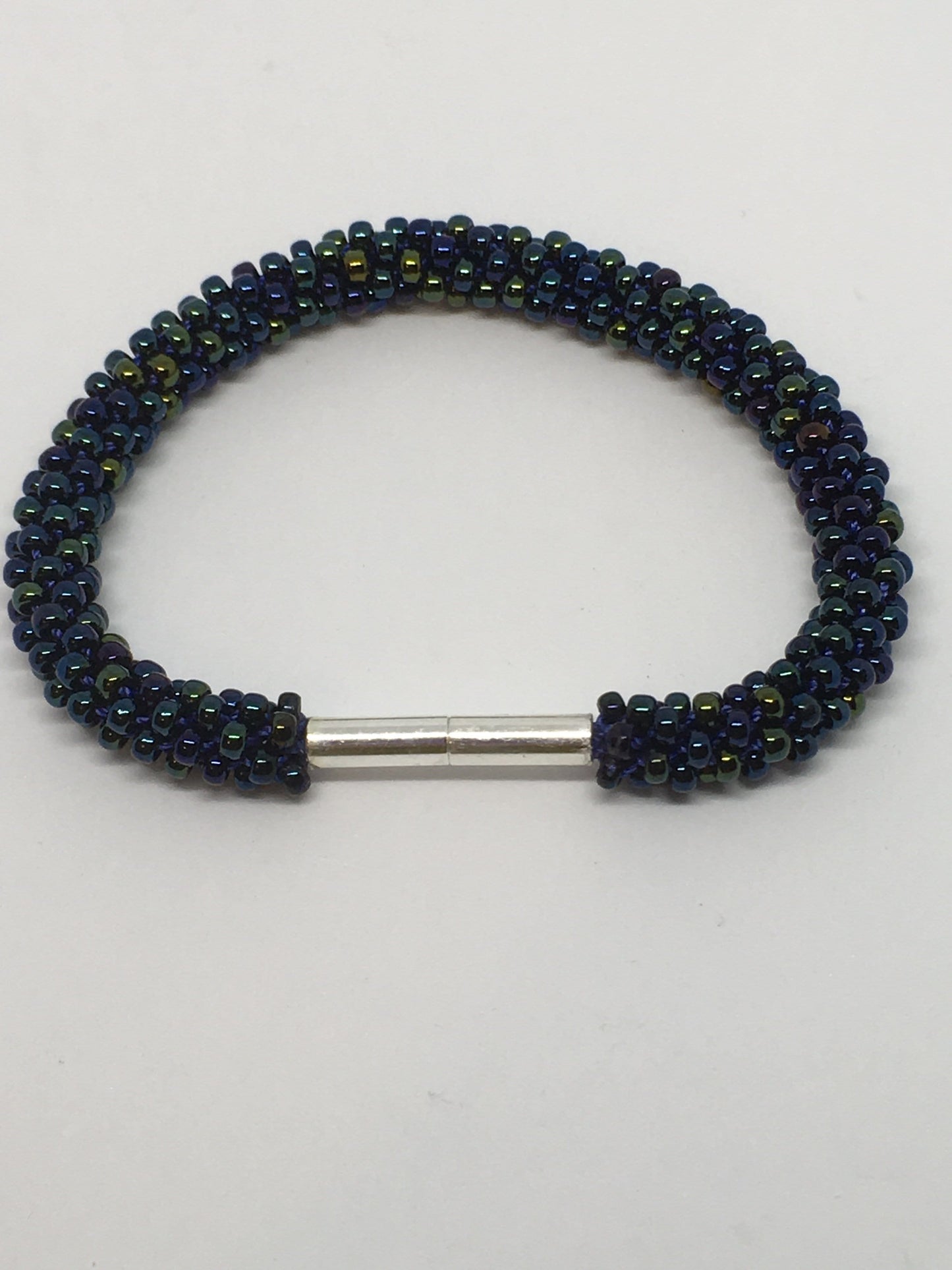 Bracelet Blue Iris / 7 1/2" Slim Beaded Kumihimo Bracelet Jewelz Galore Bead Kumihimo Bracelet | Jewelz Galore | Handmade Jewellery Cambridge