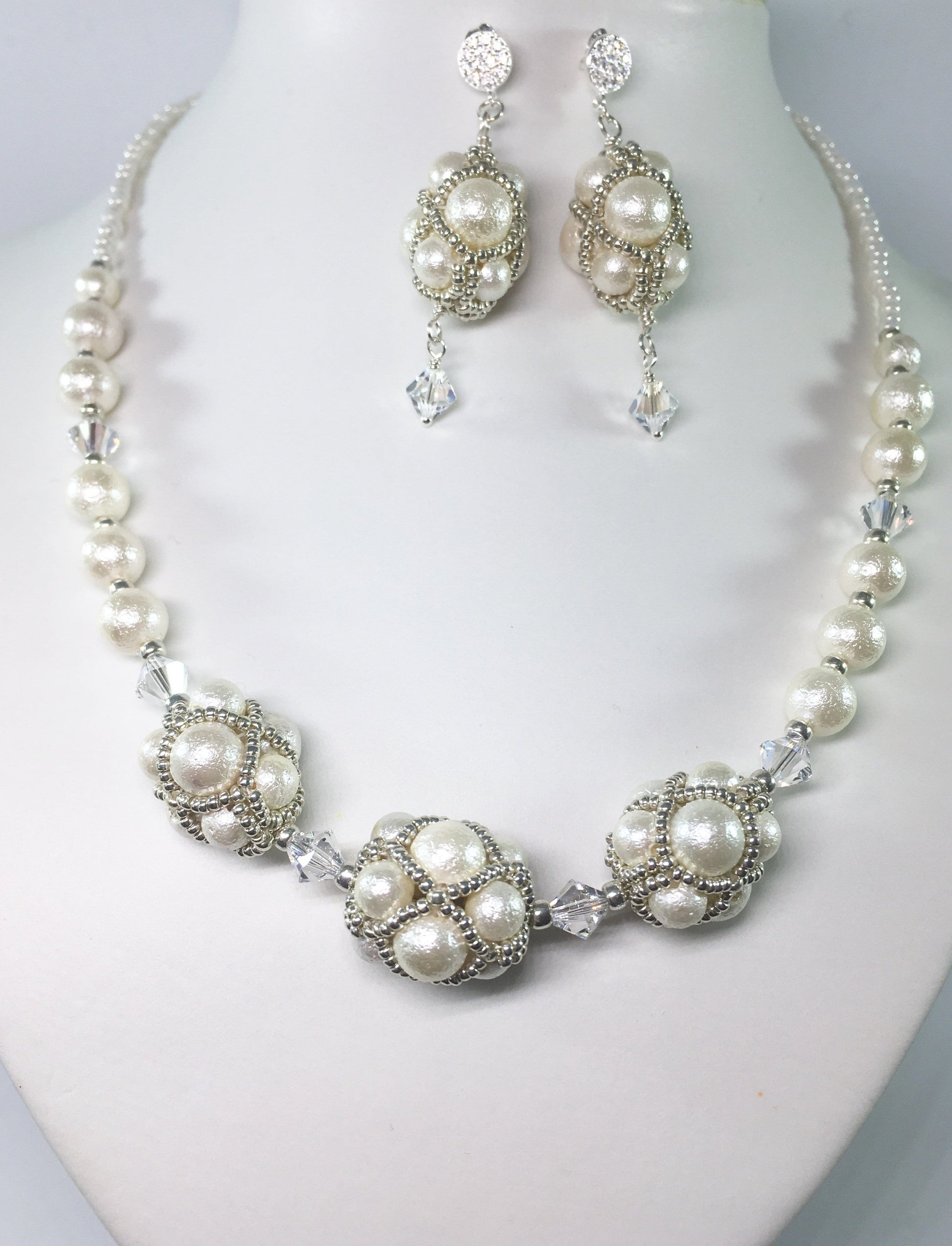 Necklace Ivory Shell Pearl Bridal Set Jewelz Galore Pearl Bridal Set | Jewelz Galore | Jewellery