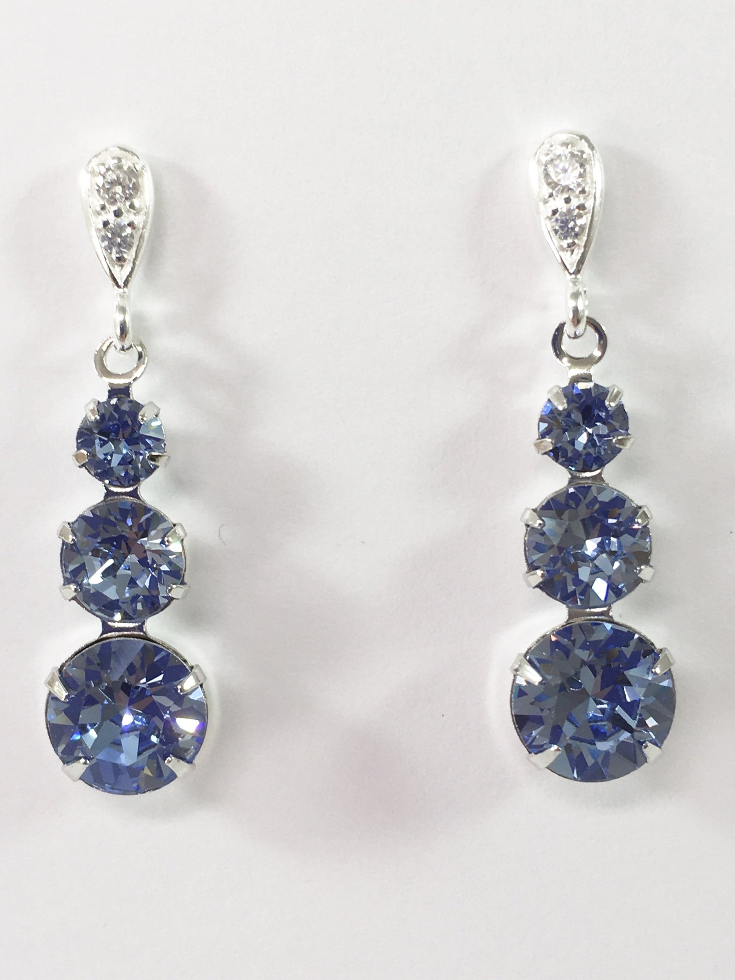 Light Sapphire Swarovski Drop Earrings