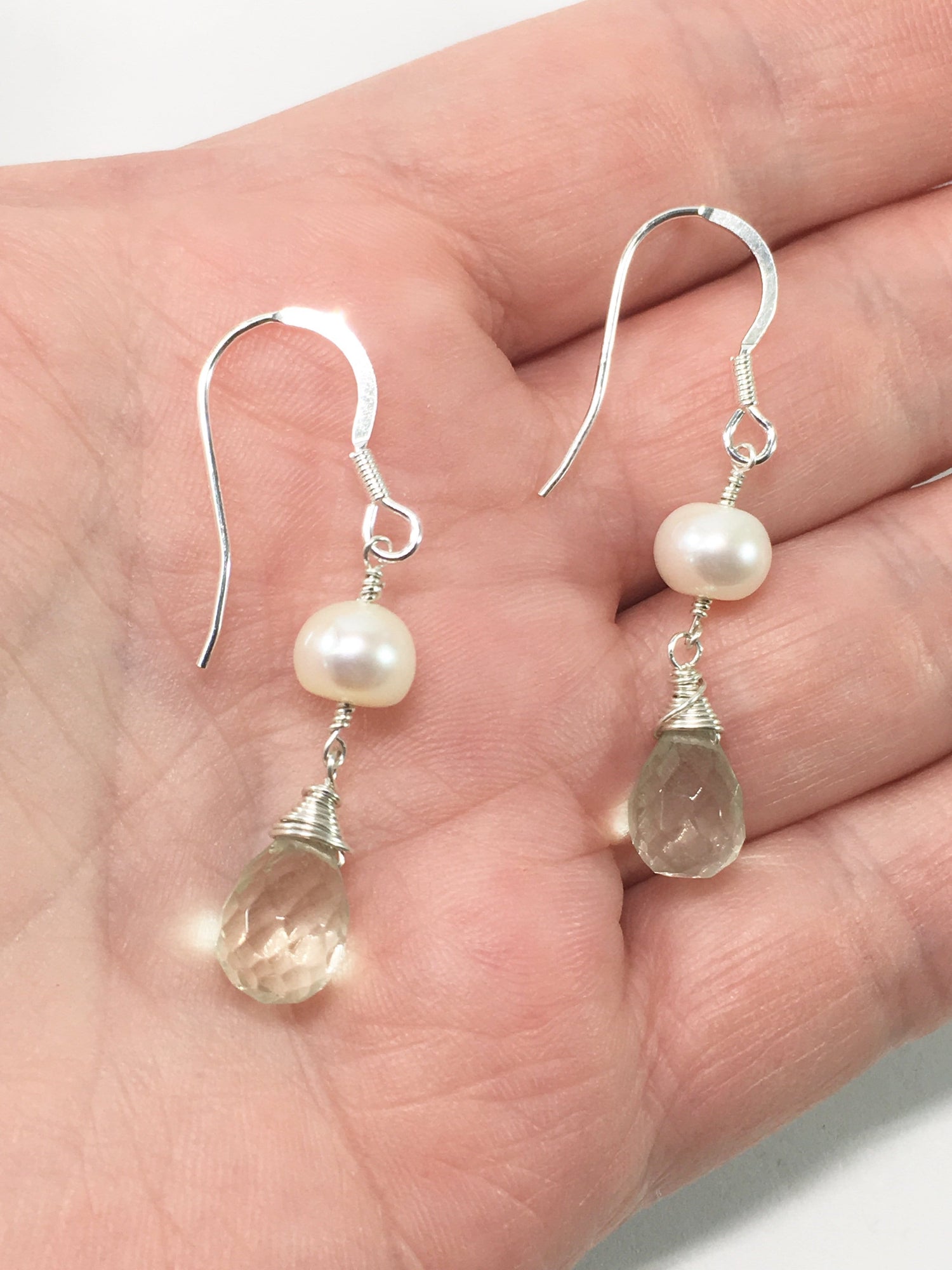 Green Amethyst Drop Earrings