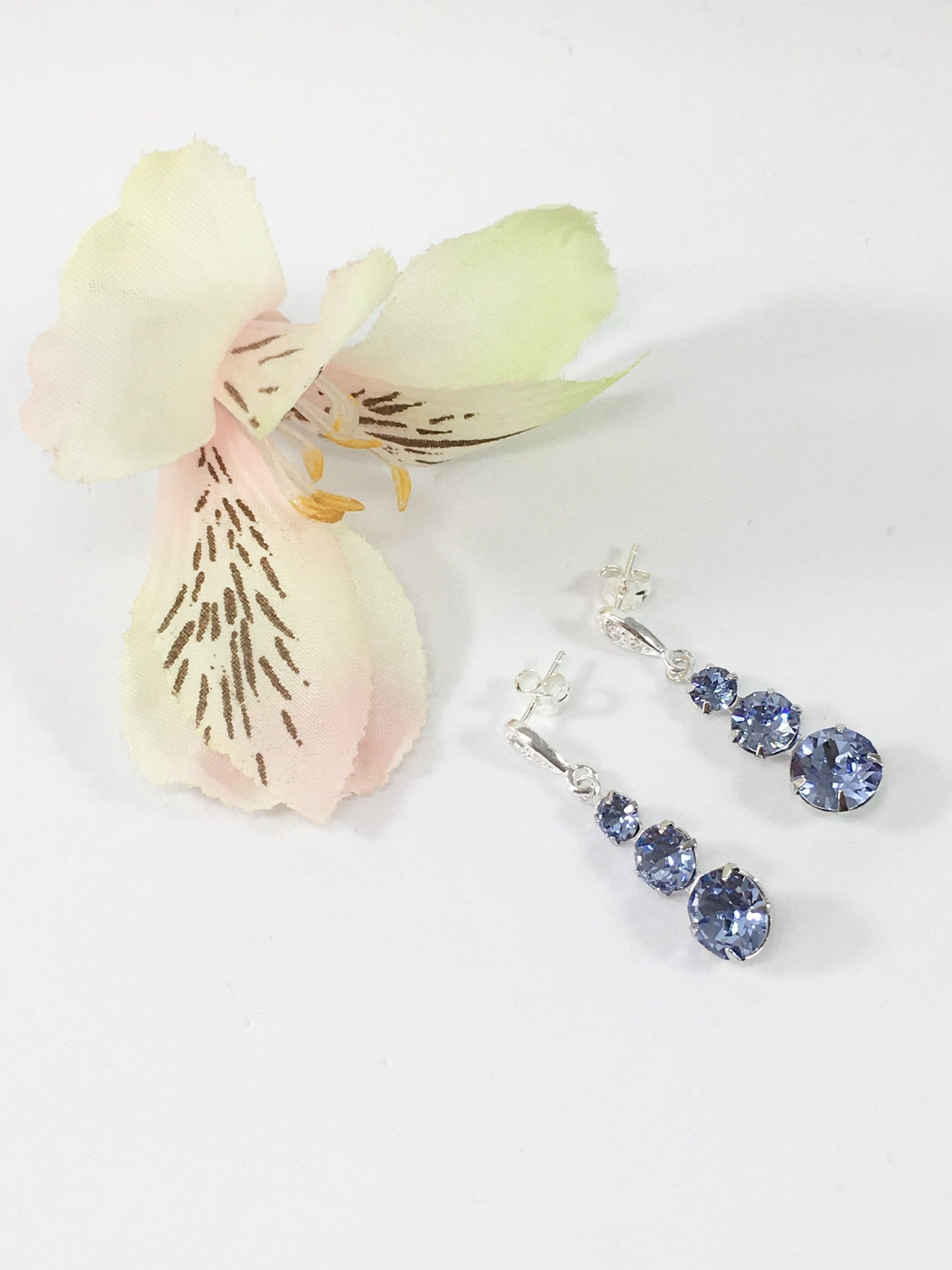 Light Sapphire Swarovski Drop Earrings
