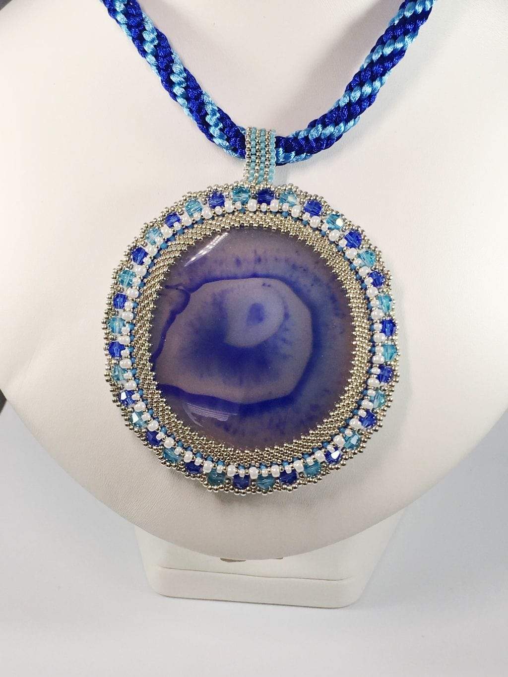 Necklace Blue Onyx Beaded Pendant Jewelz Galore Blue Onyx Gemstone Pendant | Jewelz Galore | Handmade Jewellery