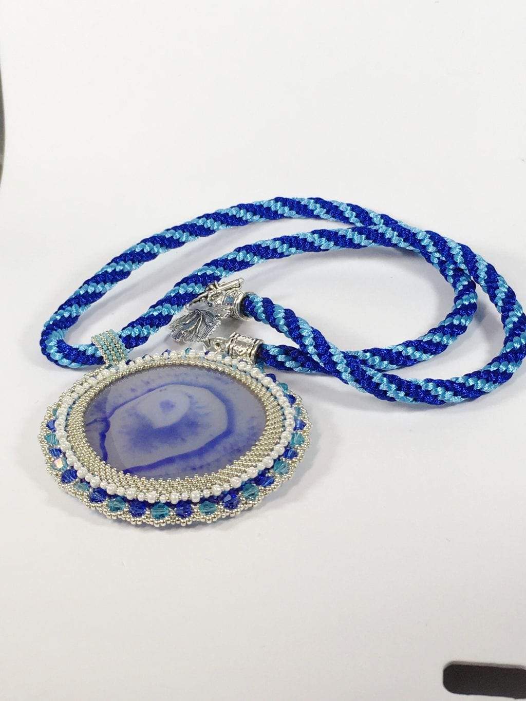 Necklace Blue Onyx Beaded Pendant Jewelz Galore Blue Onyx Gemstone Pendant | Jewelz Galore | Handmade Jewellery