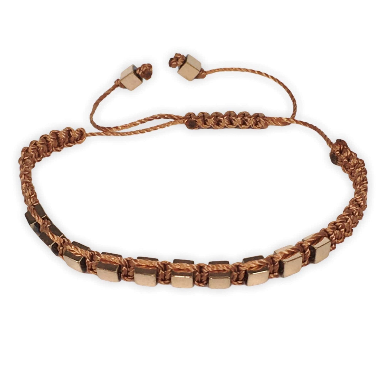 Handmade Hematite Gemstone Macrame Bracelet