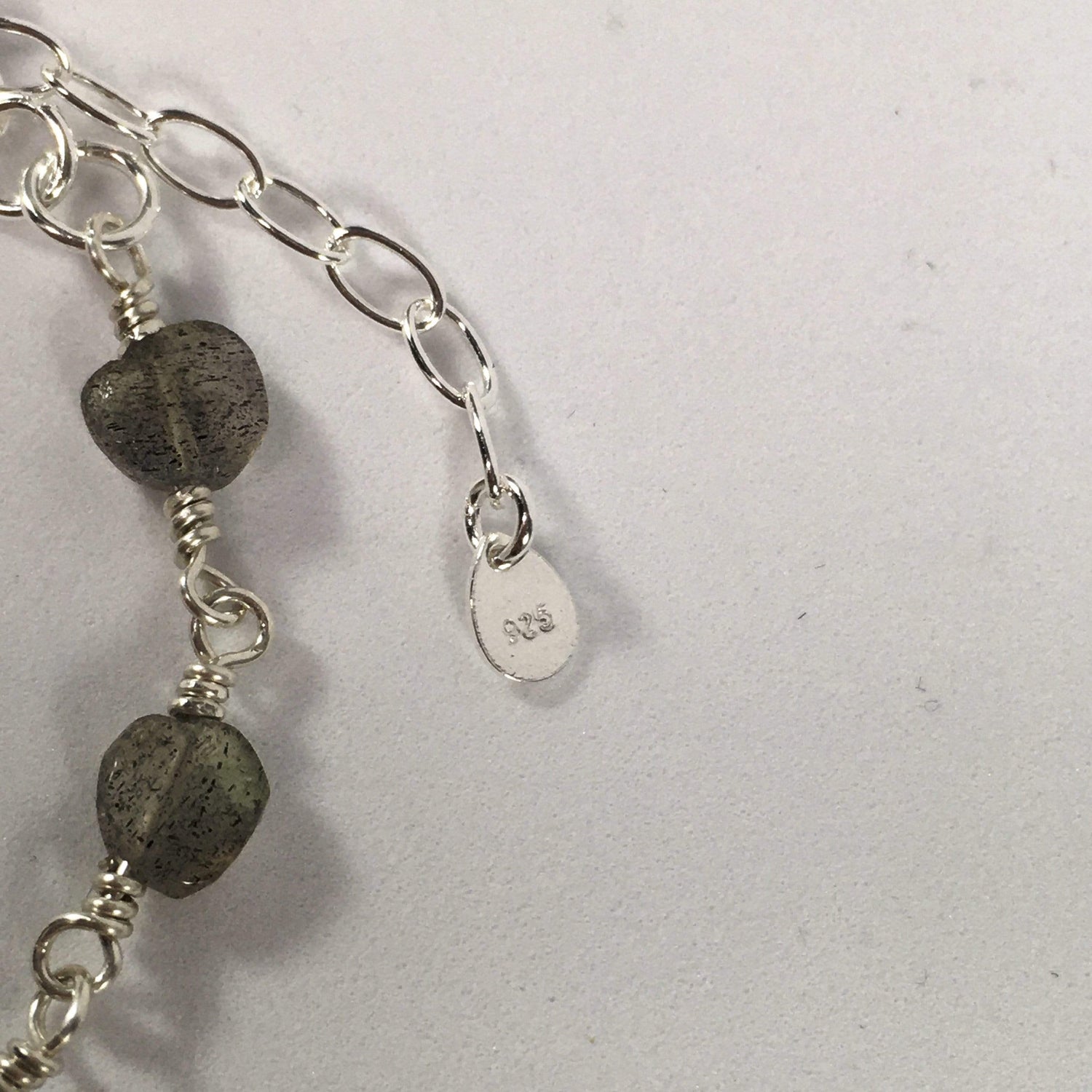 Handmade Labradorite Gemstone And Sterling Silver Bracelet 