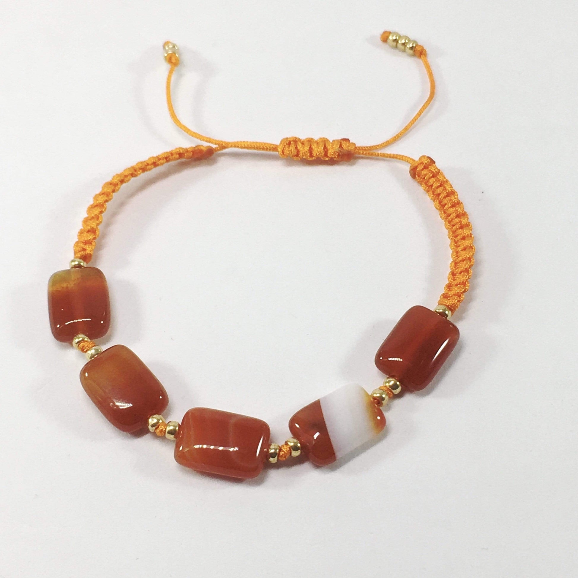 Bracelet Orange Colourful Agate Bracelet Jewelz Galore Coloured Agate Gemstone Adjustable Bracelet | Jewelz Galore 