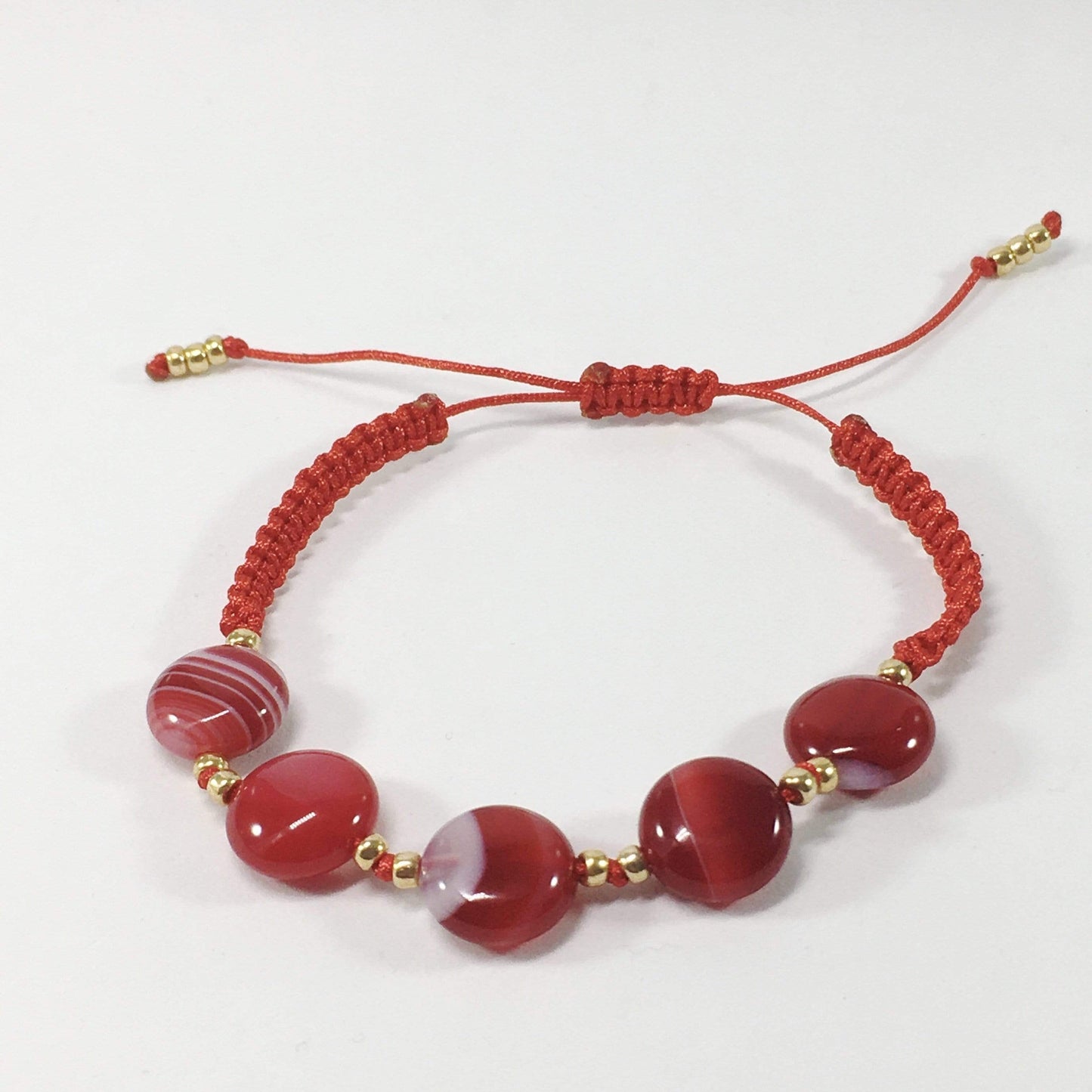Bracelet Red Colourful Agate Bracelet Jewelz Galore Coloured Agate Gemstone Adjustable Bracelet | Jewelz Galore 