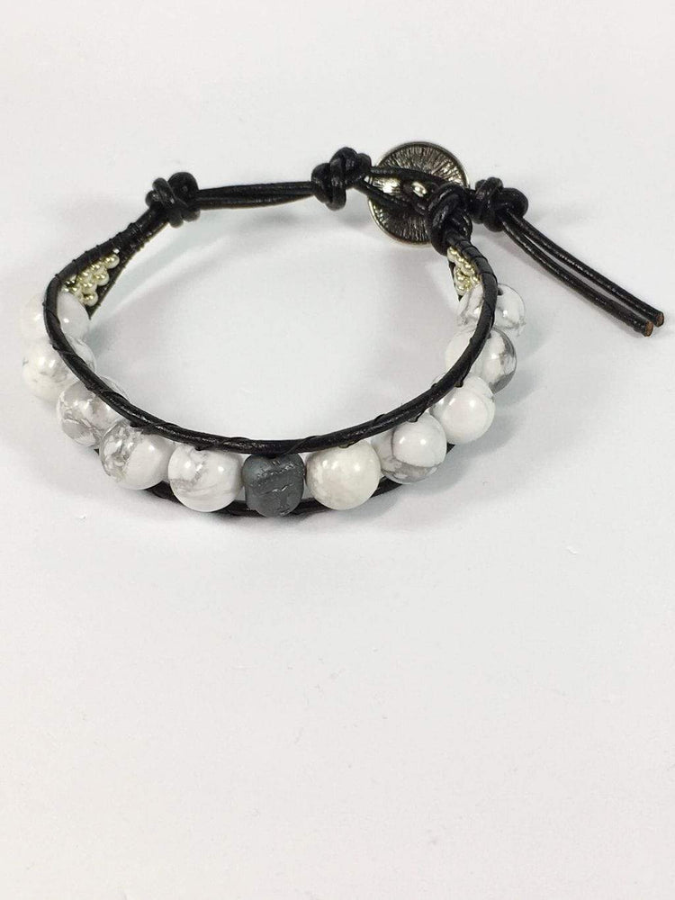 Handmade White Howlite Gemstone Wrap Bracelet