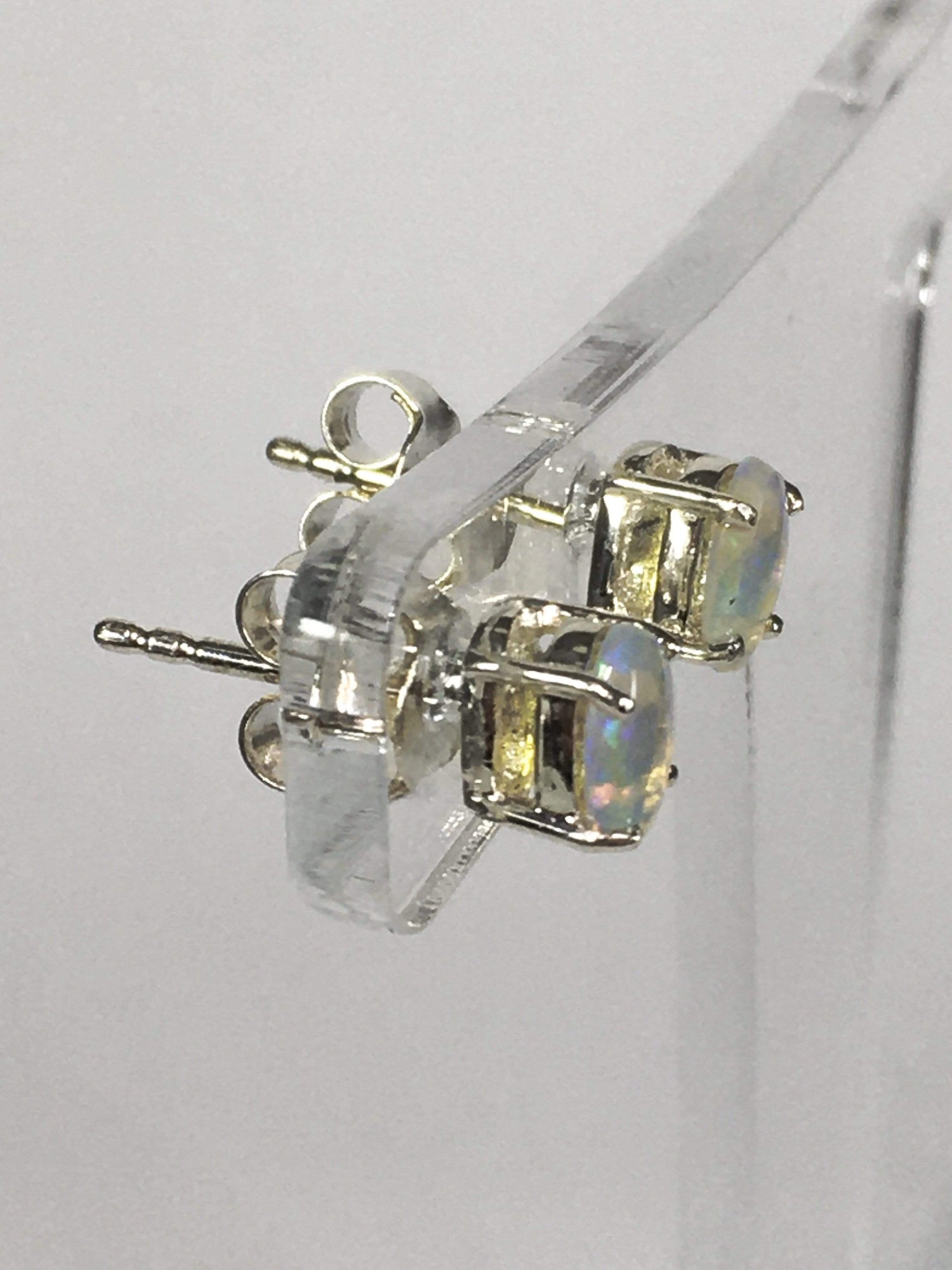 Handmade Sterling Silver Coober Pedy Opal Gemstone Stud Earrings | Jewelz Galore