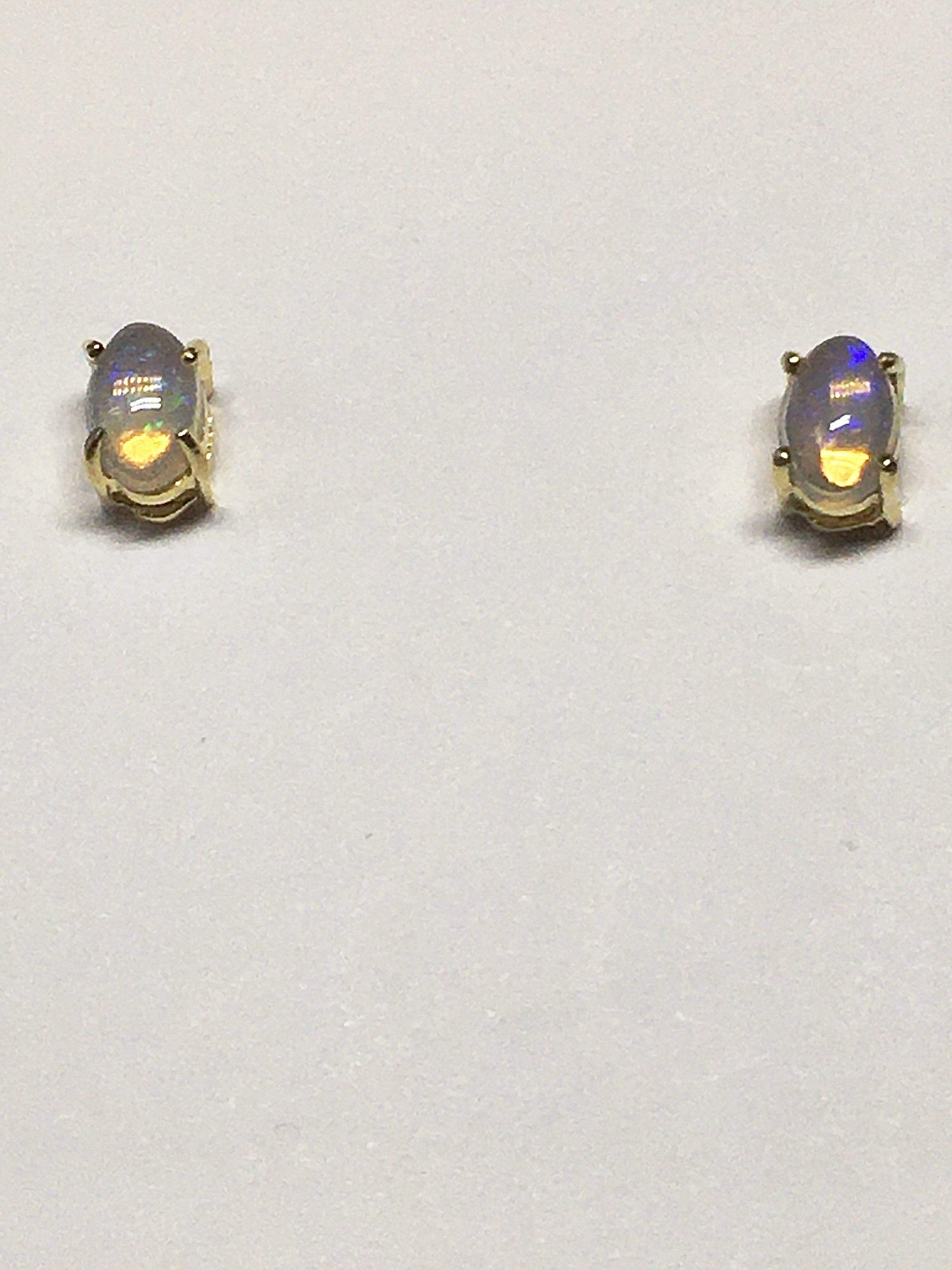Handmade Sterling Silver Coober Pedy Opal Gemstone Stud Earrings | Jewelz Galore