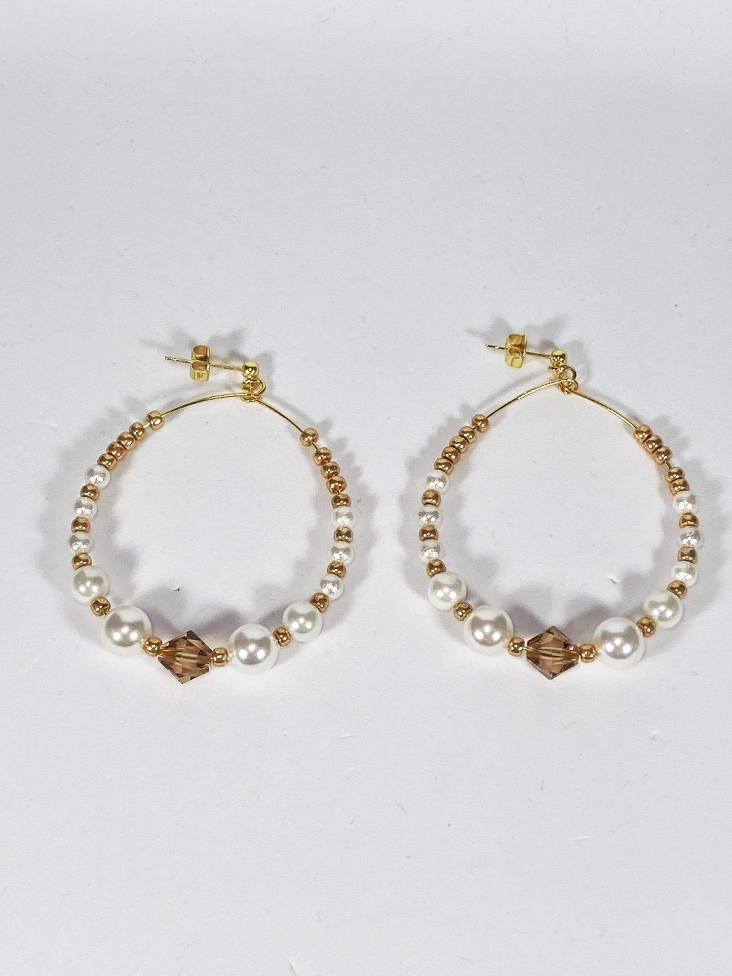 Earrings Pearl Hoop Earrings Jewelz Galore Pearl Hoop Earrings | Jewelz Galore | Artisan Jewellery | Cambridge UK