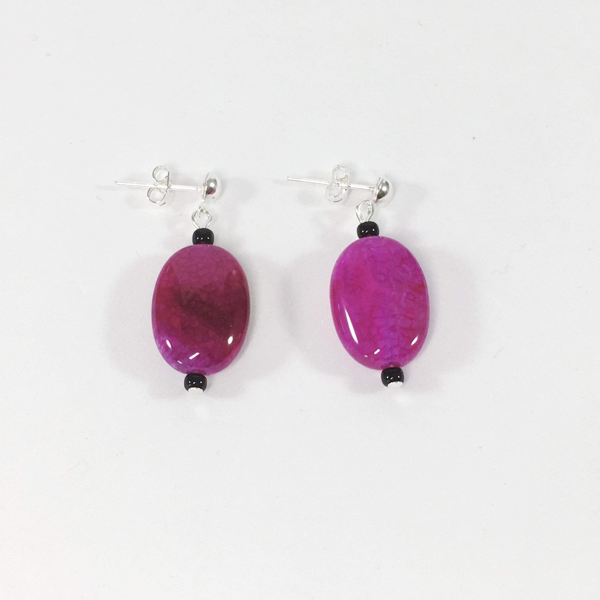 Earrings Pink Agate Drop Earrings Jewelz Galore Agate Gemstone Drop Earrings | Jewelz Galore | Handmade Jewellery