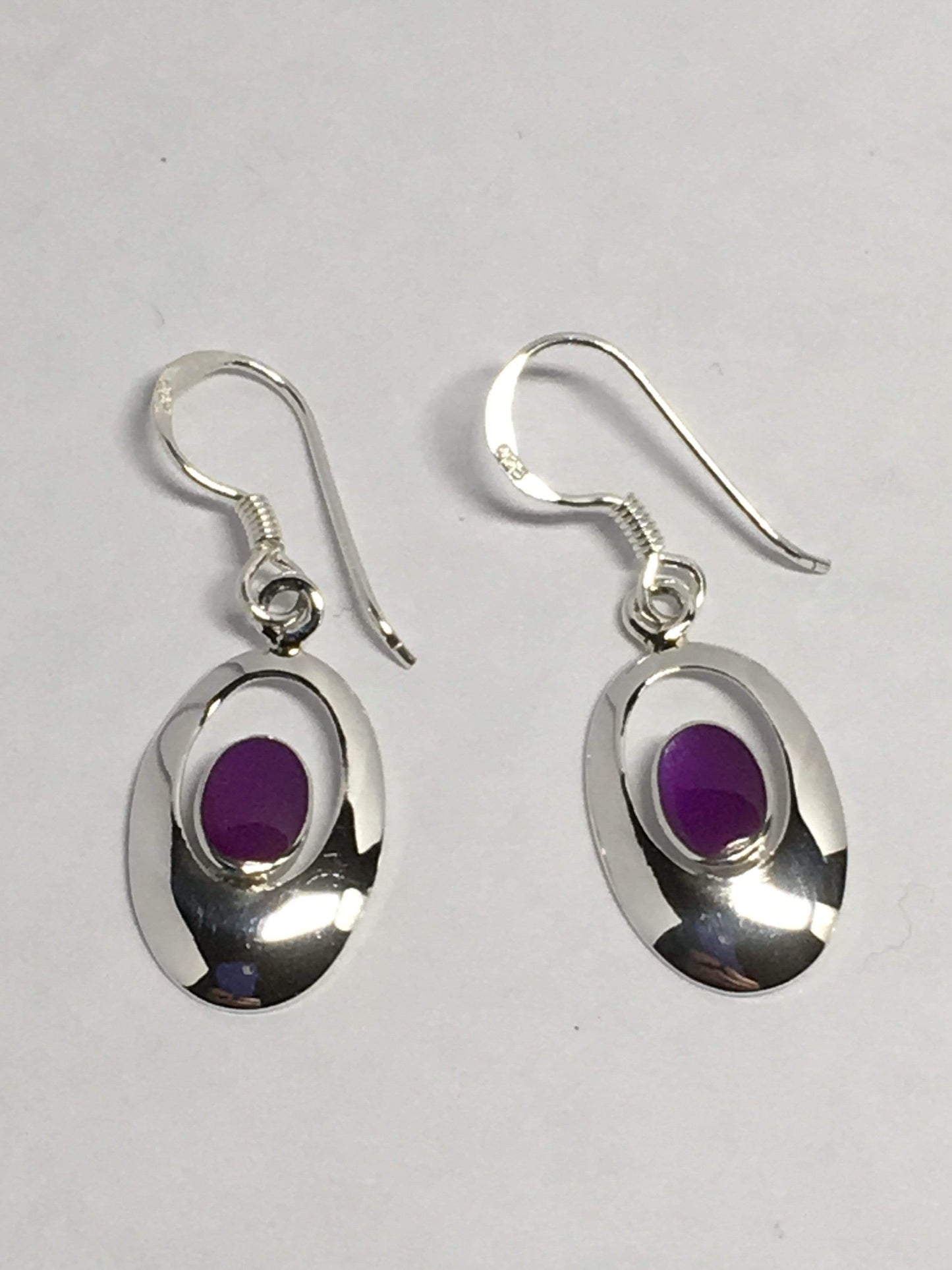 Purple Oval Earrings