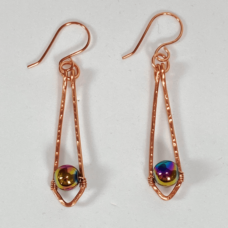 Handmade Rainbow Hematite Gemstone Earrings