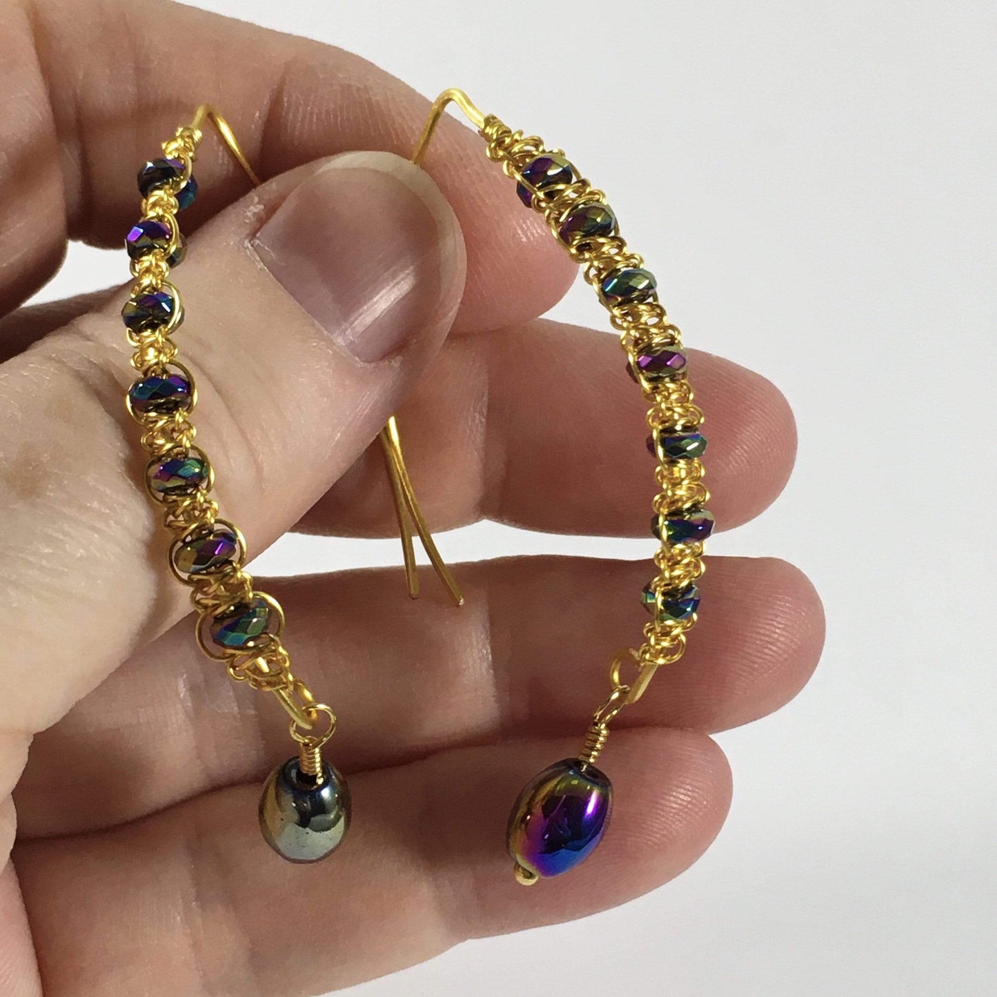 Earrings Rainbow Hematite Macrame Earrings Jewelz Galore Rainbow Hematite Macrame Earrings | Jewelz Galore | Jewellery