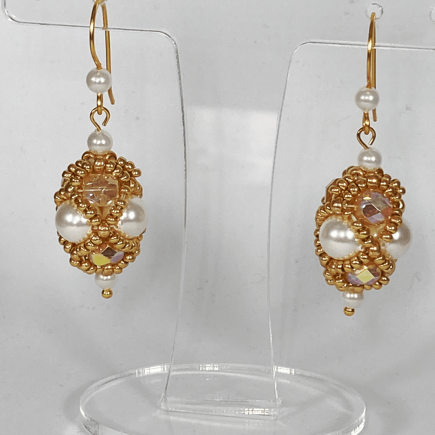 Handmade Shell Pearl Gemstone Beaded Earrings