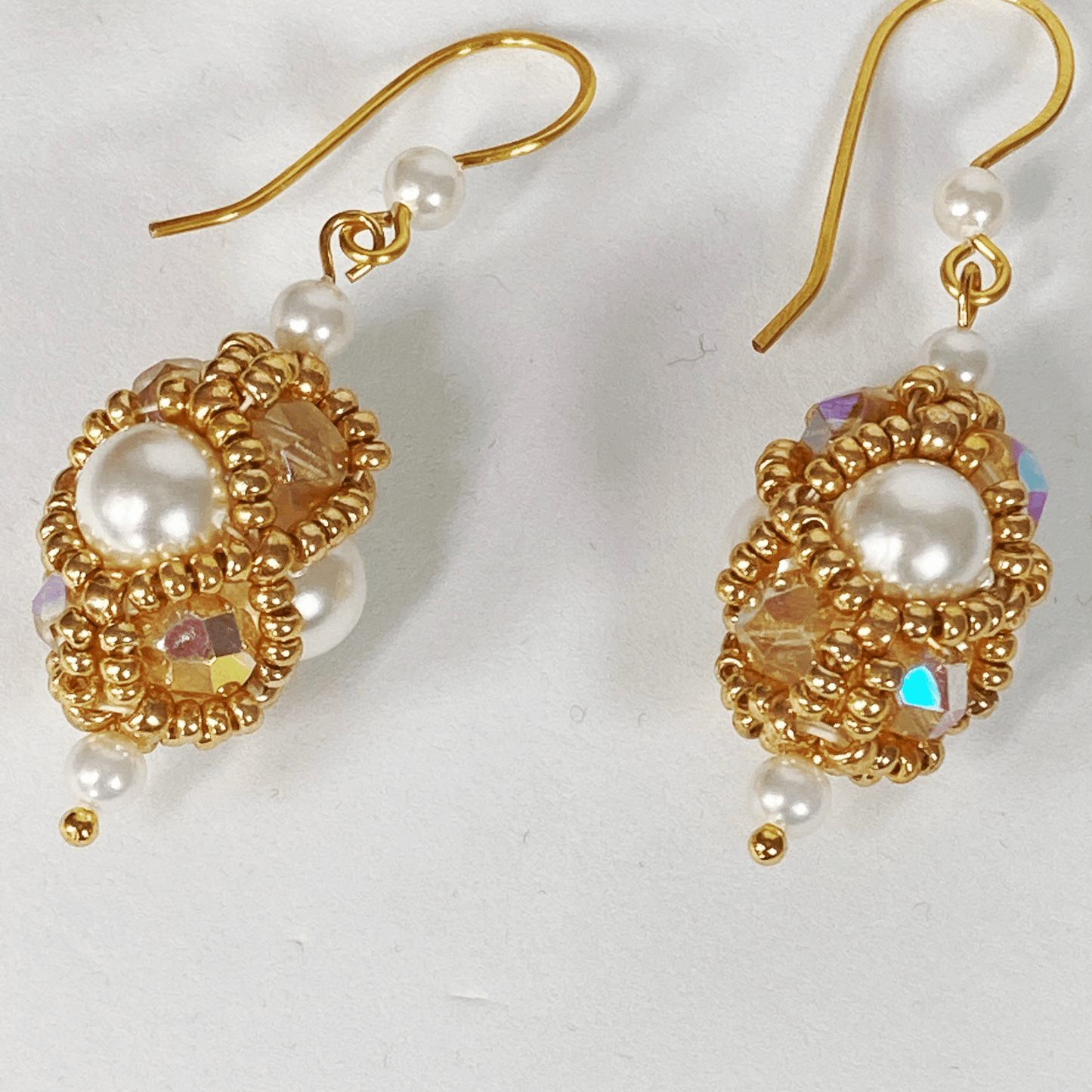 Handmade Shell Pearl Gemstone Beaded Earrings