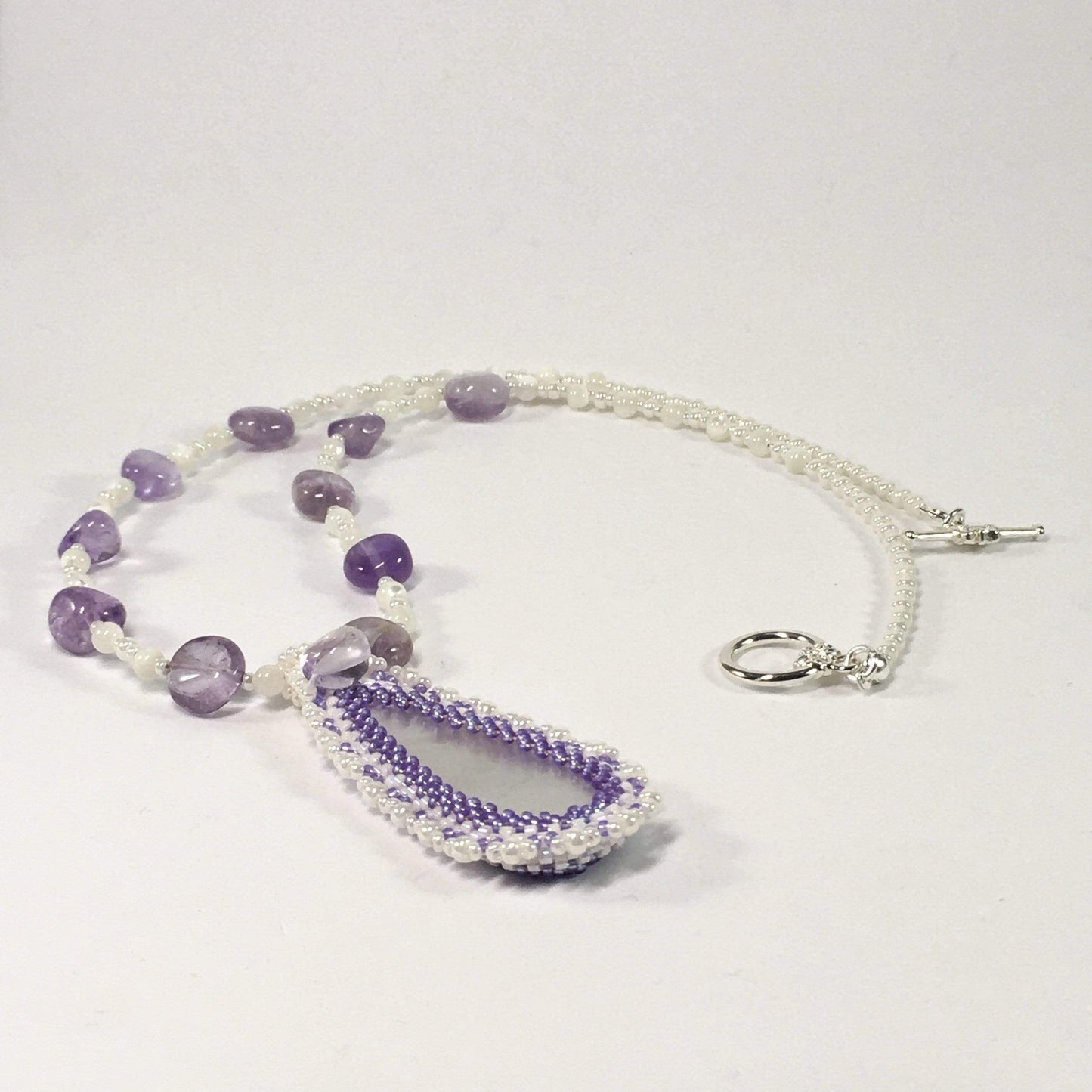 Necklace Amethyst And Mother Of Pearl Necklace Jewelz Galore Handmade Mother Of Pearl Necklace | Jewelz Galore | Jewellery Online