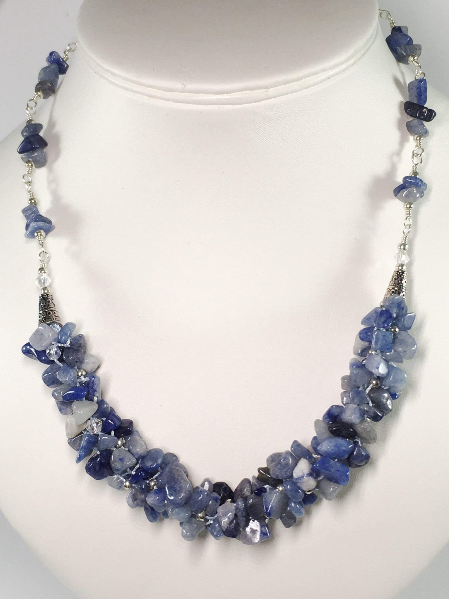 Handmade Blue Aventurine Kumihimo Gemstone Necklace