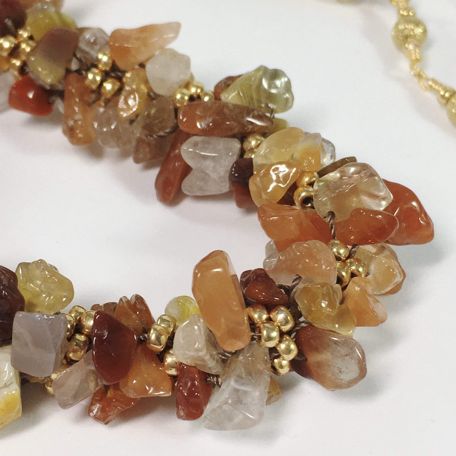Handmade Carnelian Kumihimo Gemstone Necklace