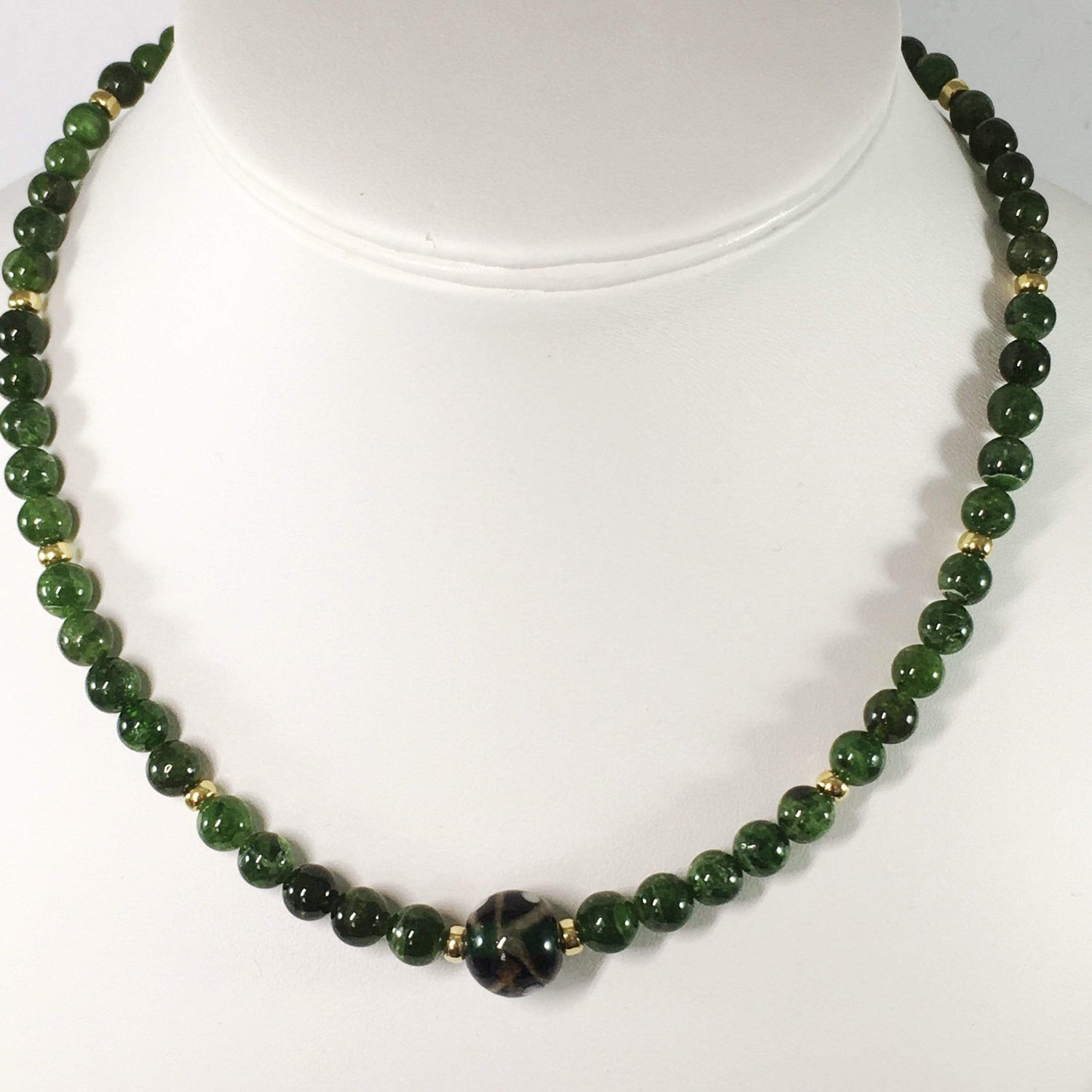 Handmade Chrome Diopside Gemstone Necklace Set