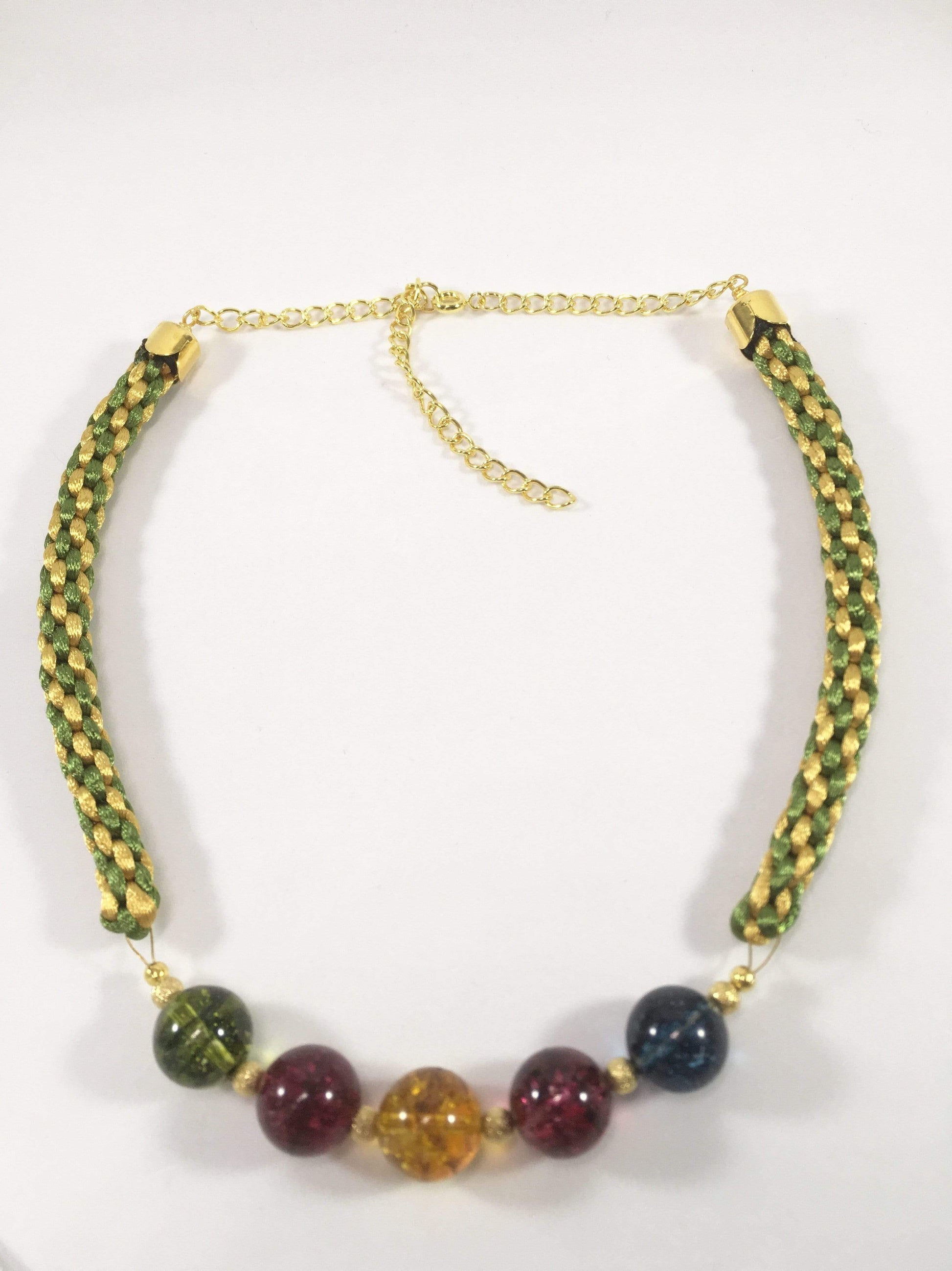 Handmade Multi Coloured Quartz Gemstone Kumihimo Necklace | Jewelz Galore