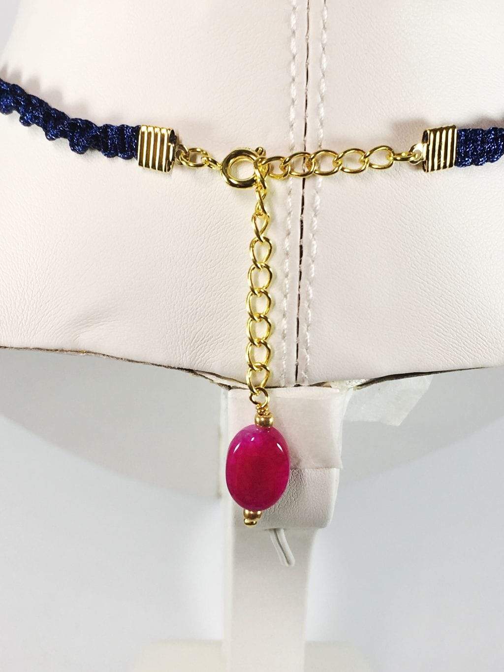 Handmade Coloured Agate Gemstone Macrame Necklace