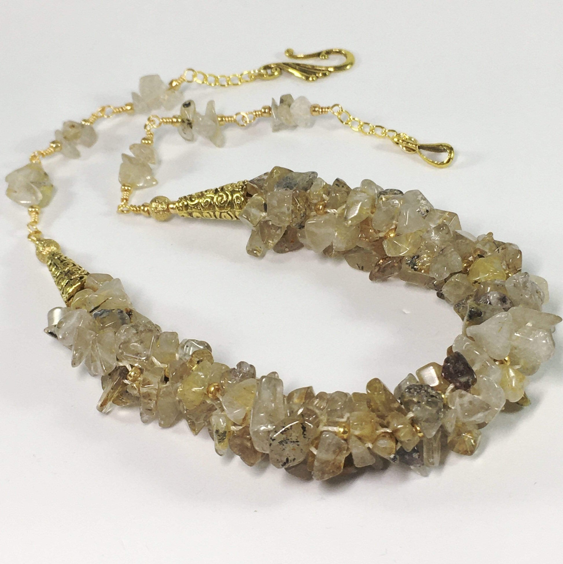 Necklace Golden Rutile Quartz Kumihimo Necklace Jewelz Galore Golden Rutile Quartz Kumihimo Necklace | Jewelz Galore | Jewellery