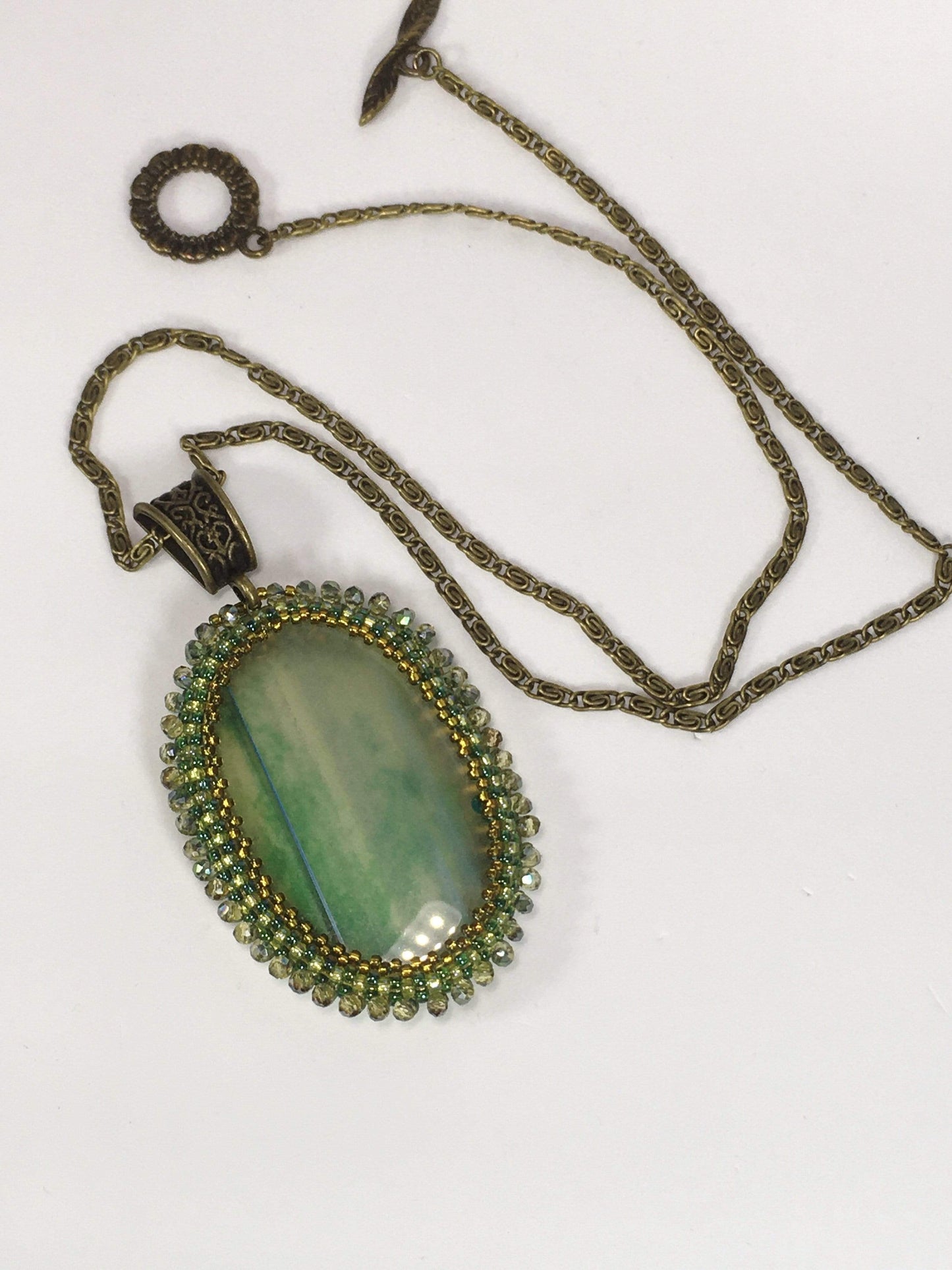 Necklace Green Onyx Beaded Pendant Jewelz Galore Green Onyx Beaded Pendant | Jewelz Galore | Jewellery