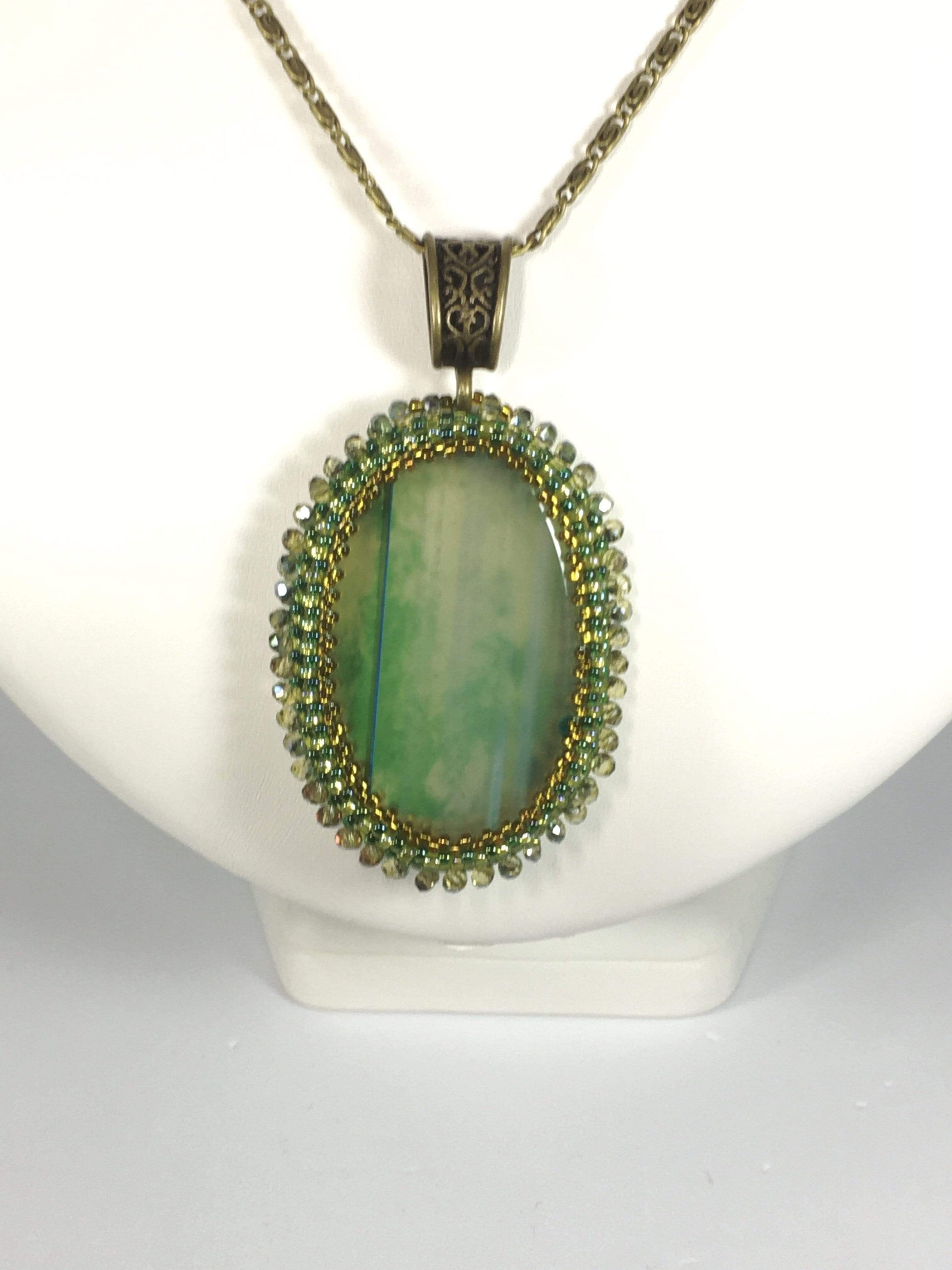 Necklace Green Onyx Beaded Pendant Jewelz Galore Green Onyx Beaded Pendant | Jewelz Galore | Jewellery