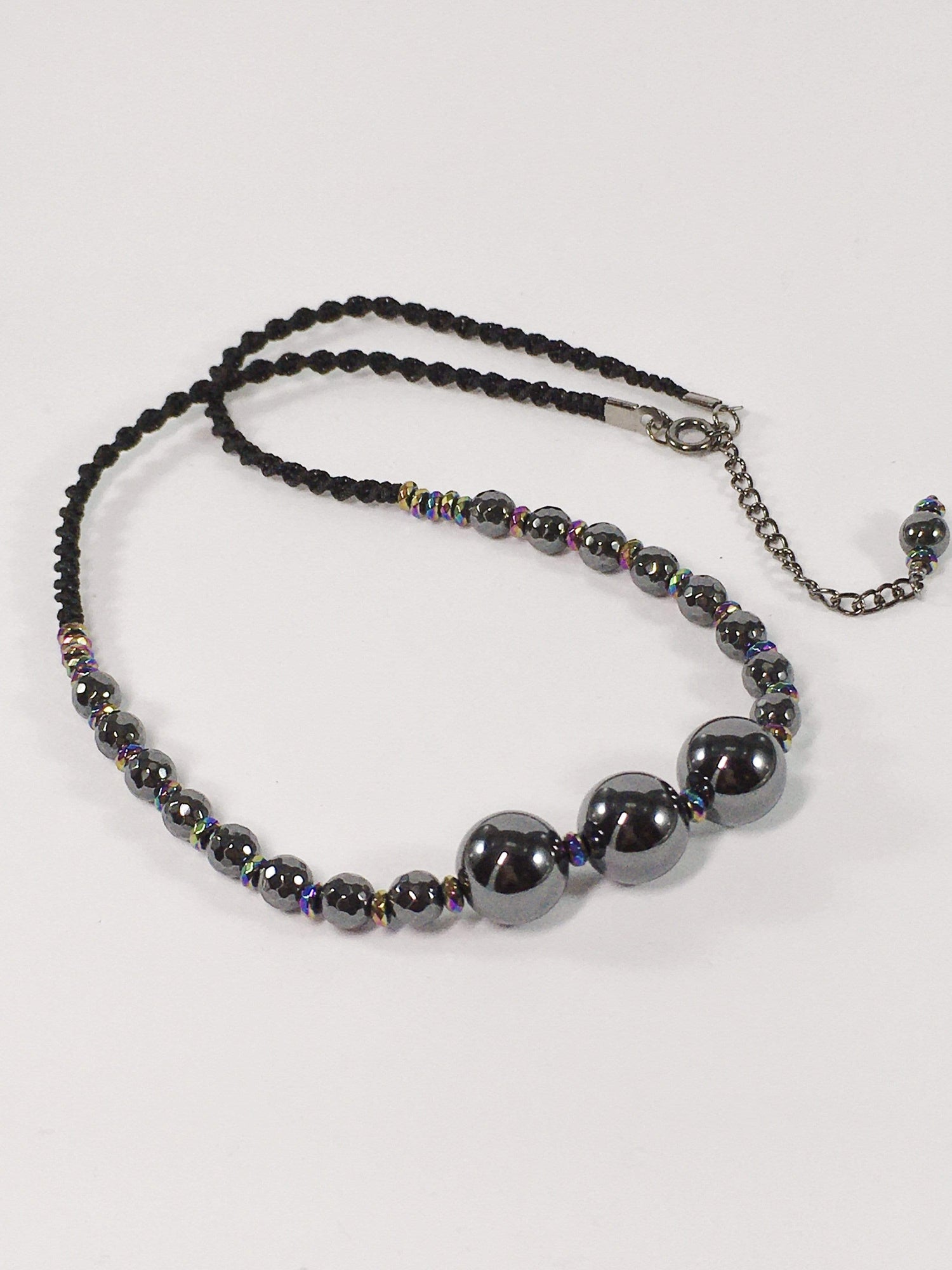 Handmade Hematite Gemstone Macrame Necklace
