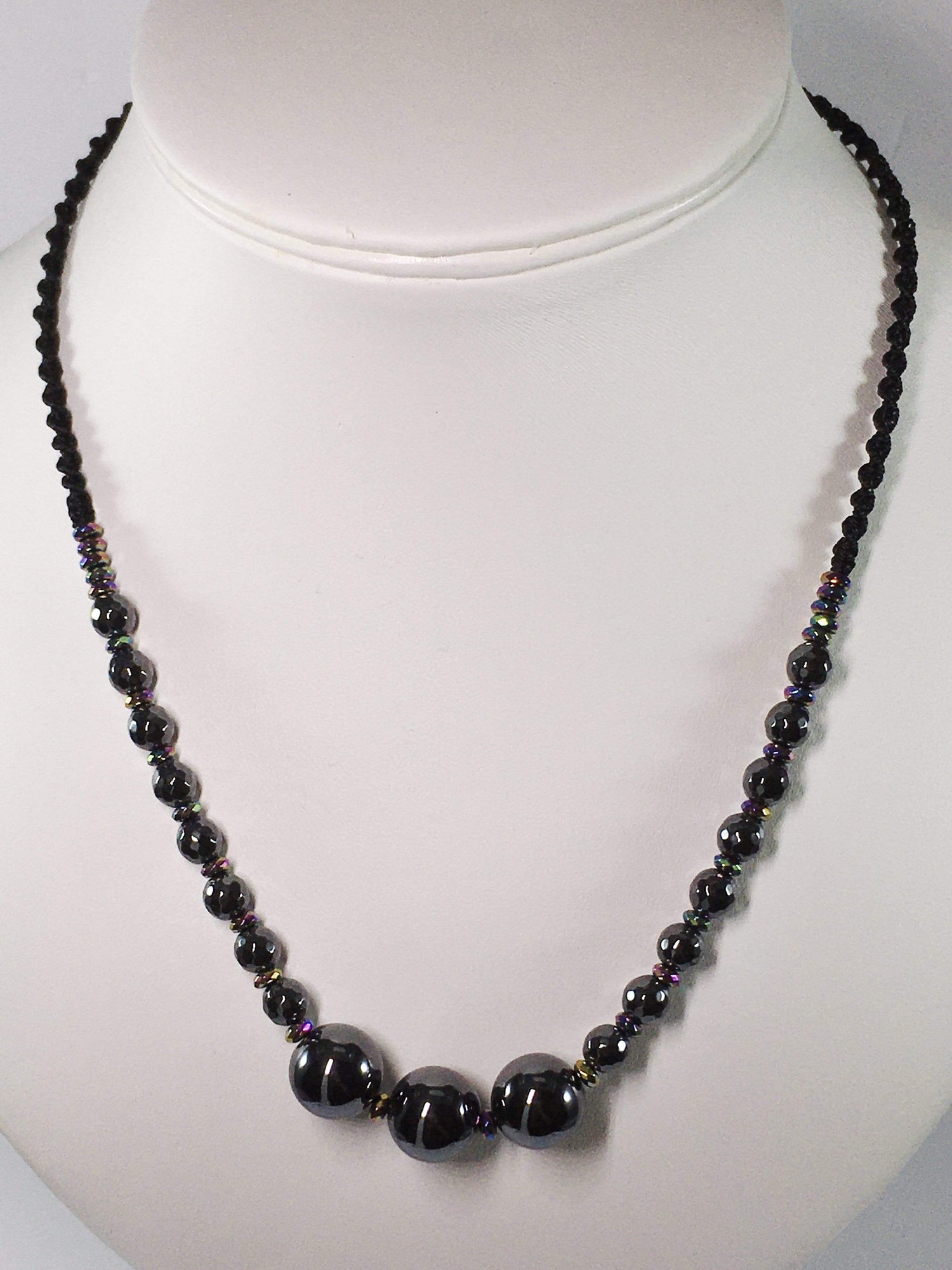 Handmade Hematite Gemstone Macrame Necklace