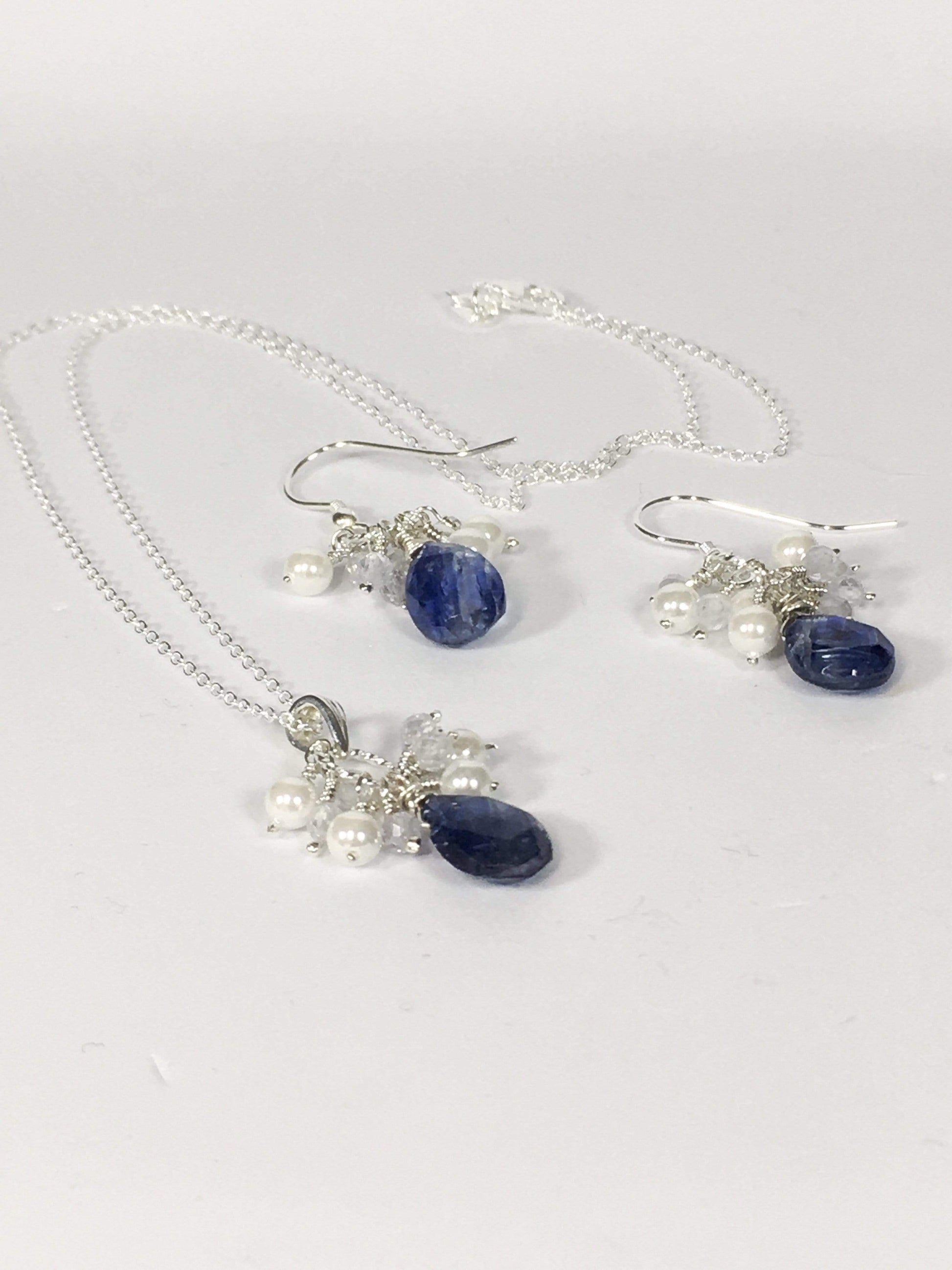 Necklace Kyanite And Zircon Cluster Necklace Set Jewelz Galore Kyanite And Zircon Cluster Necklace Set | Jewelz Galore | Jewellery