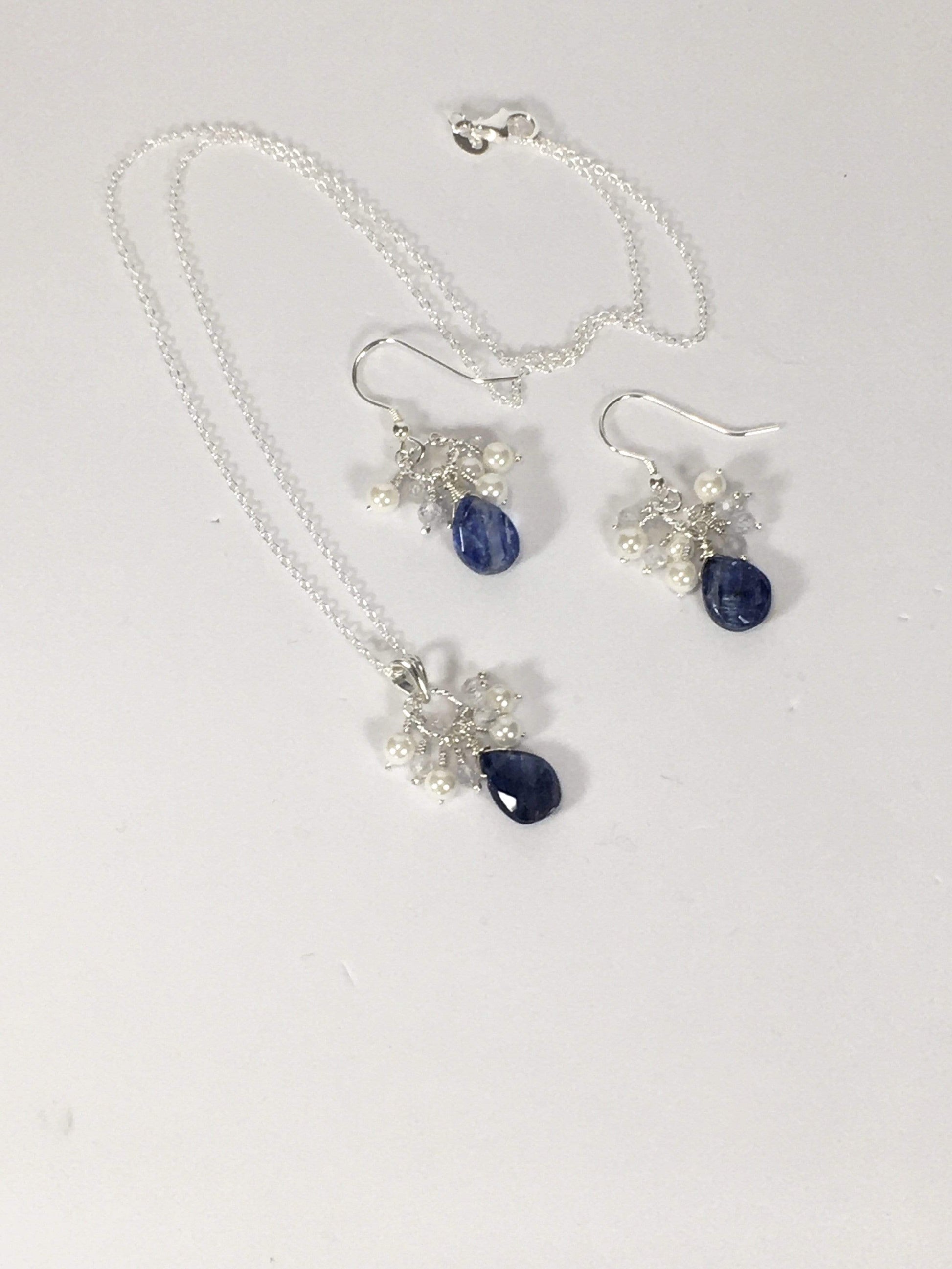 Necklace Kyanite And Zircon Cluster Necklace Set Jewelz Galore Kyanite And Zircon Cluster Necklace Set | Jewelz Galore | Jewellery