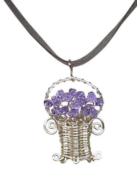 Necklace Lilac Flower Basket Pendant Jewelz Galore Flower Basket Pendant | Jewelz Galore | Jewellery