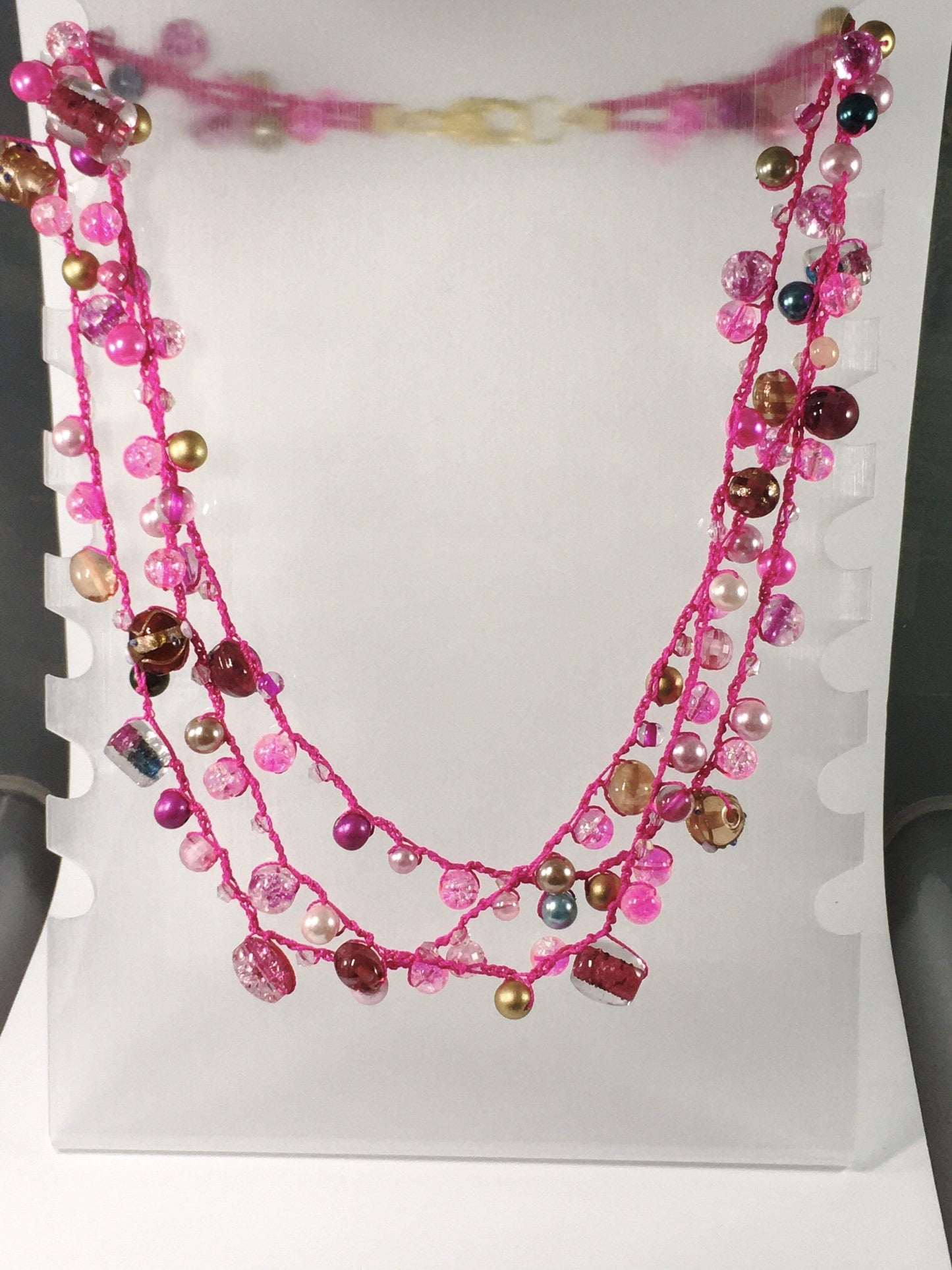 Necklace Pink Beaded Crochet Necklace Jewelz Galore Pink Beaded Crochet Necklace | Jewelz Galore | Jewellery