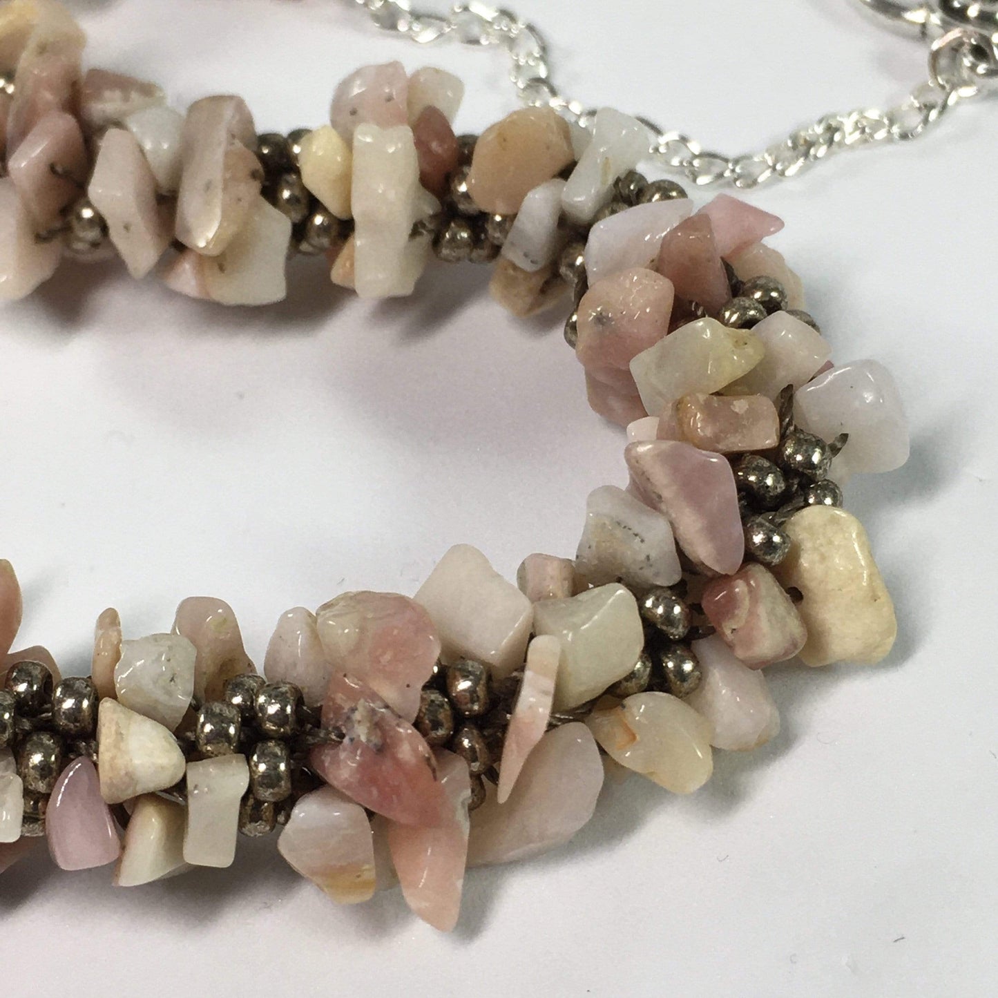 Pink Opal Kumihimo Necklace
