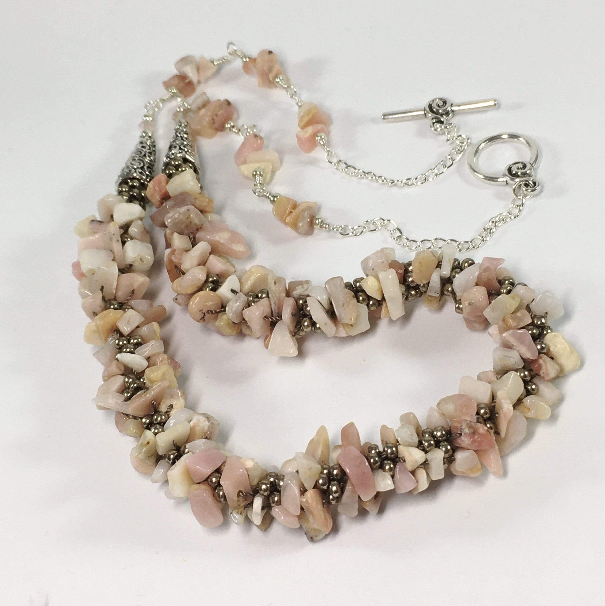 Necklace Pink Opal Kumihimo Necklace Jewelz Galore Pink Opal Kumihimo Necklace | Jewelz Galore | Jewellery
