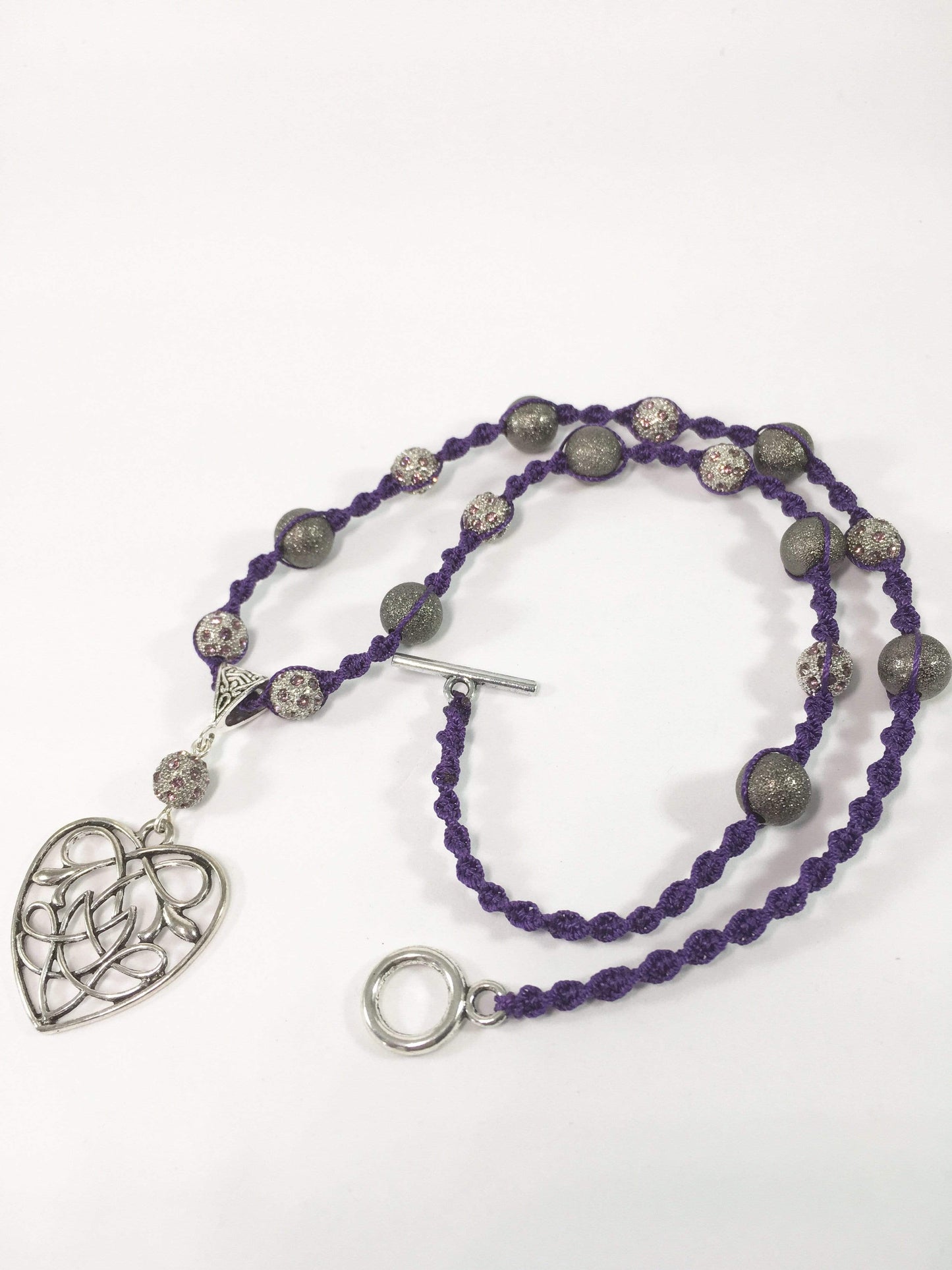Necklace Purple Macrame Necklace Jewelz Galore Purple Macrame Necklace | Jewelz Galore