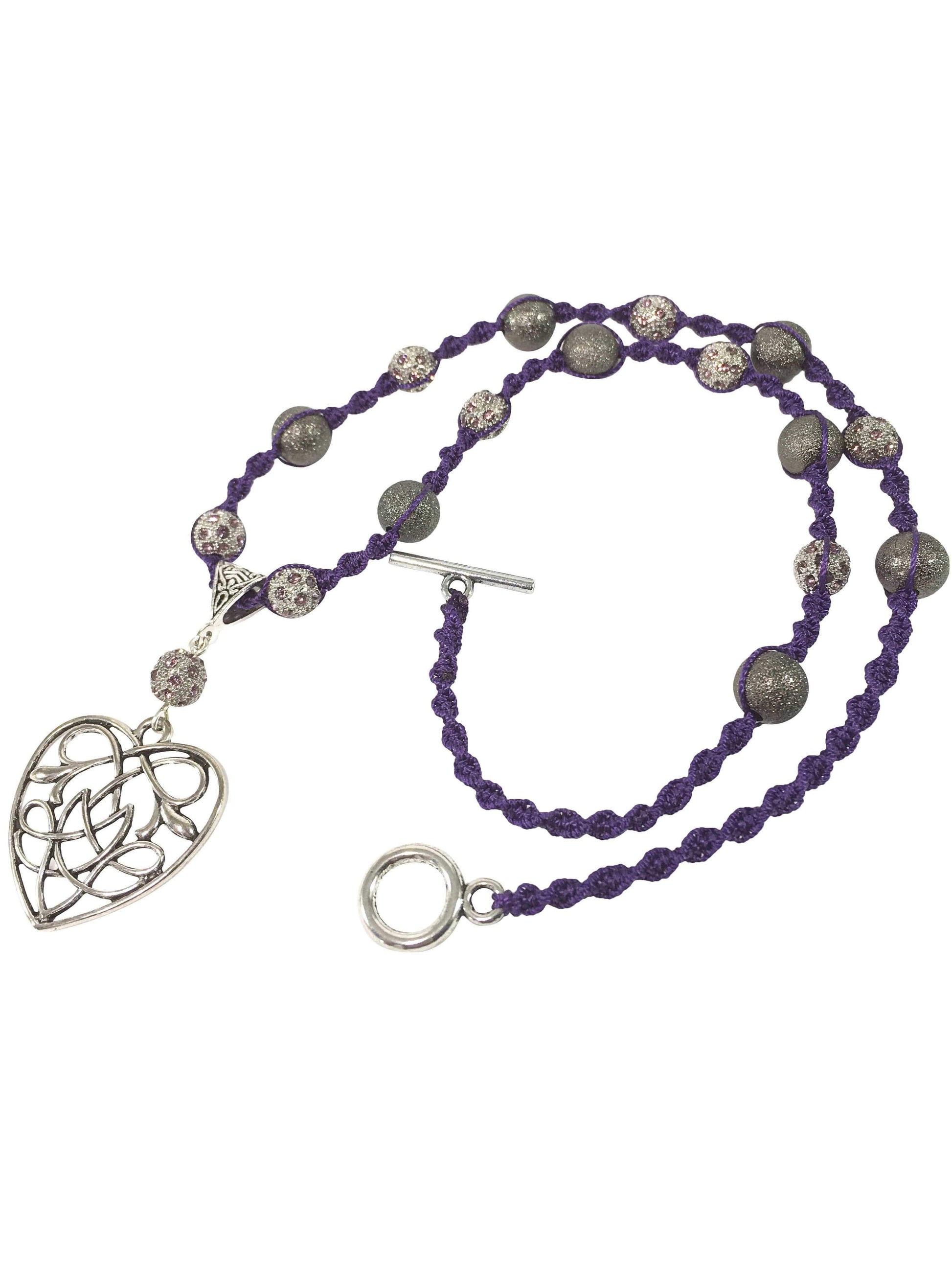 Necklace Purple Macrame Necklace Jewelz Galore Purple Macrame Necklace | Jewelz Galore