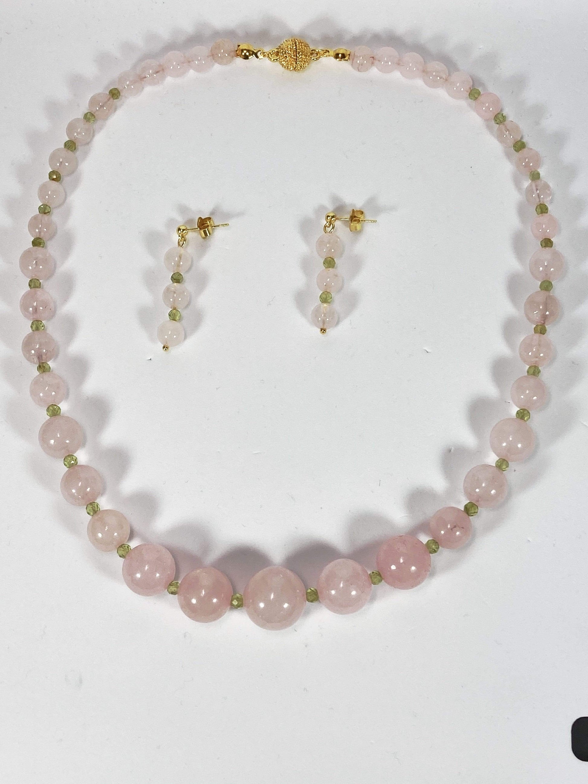Necklace Rose Quartz And Peridot Necklace Set Jewelz Galore Rose Quartz And Peridot Necklace Set | Jewelz Galore | Cambridge UK 